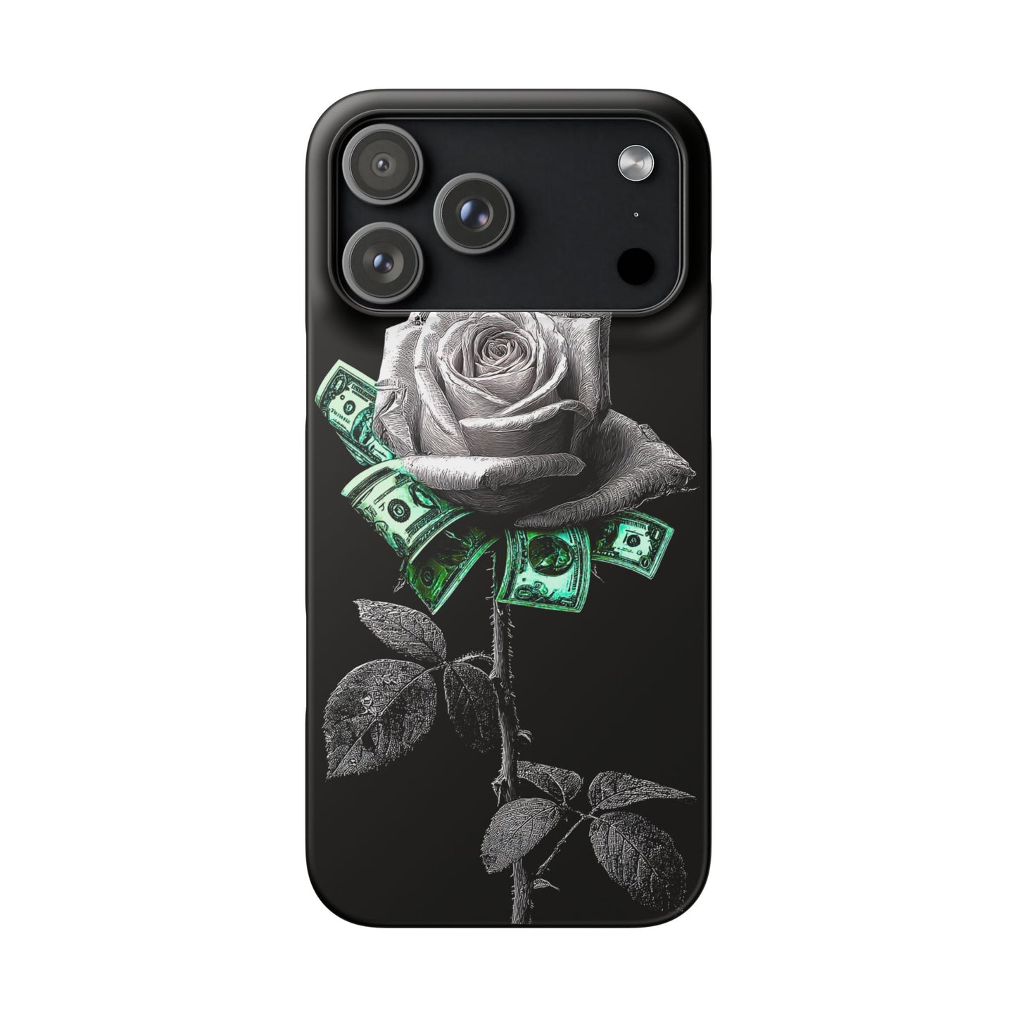 Stylish Rose & Money Snap Case - Floral Phone Protection, Trendy Gift for Him/Her, Birthday Present, Accessories for Teens