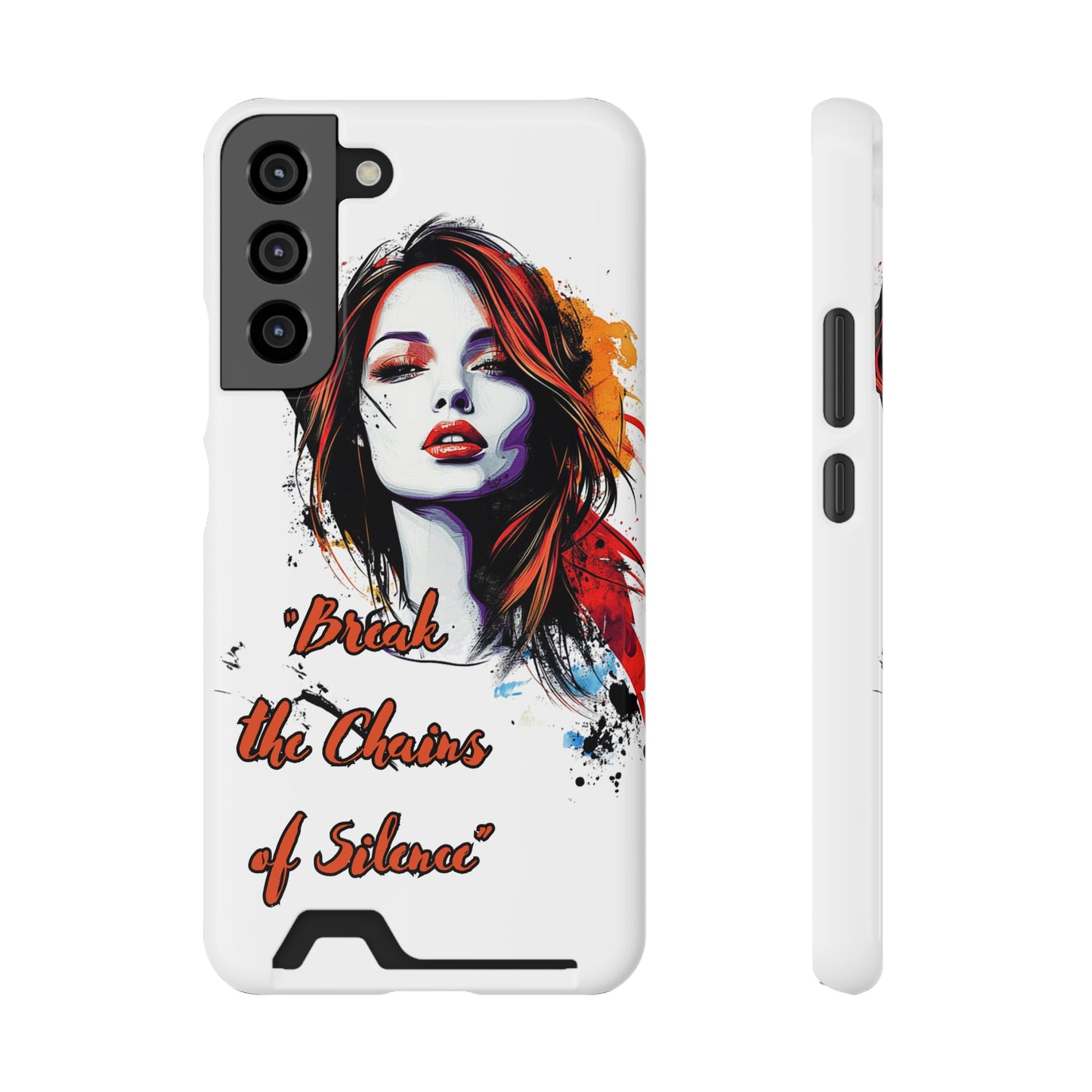 Artistic Phone Case With Card Holder for Empowerment | Break the Chains of Silence, Trendy Gift for Friends, Unique Phone Accessories, [...]