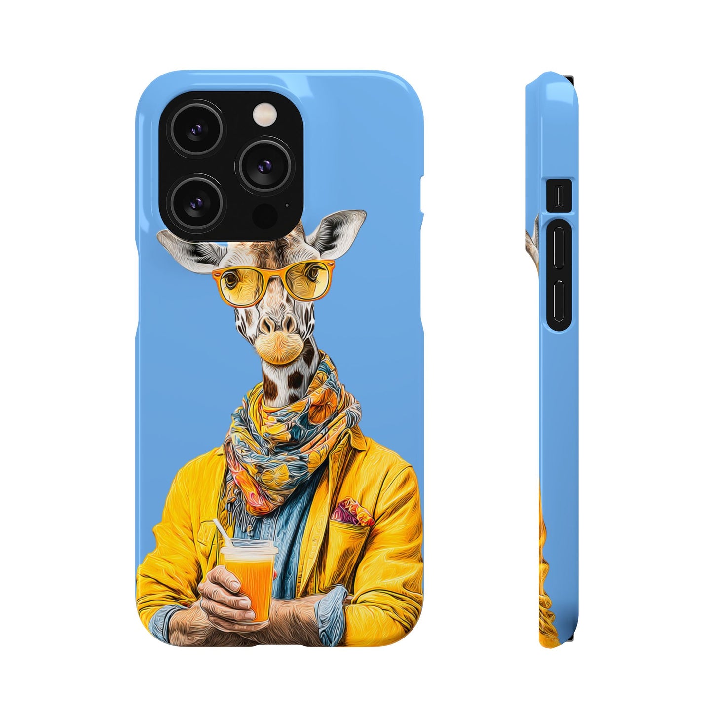 Giraffe Blue Snap Case Phone Cover for Animal Lover Iphone and Samsung models