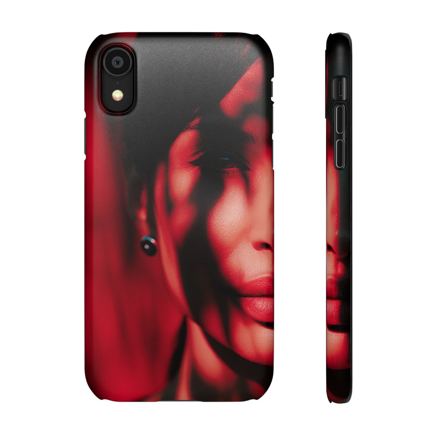 Stylish Snap Cases for Phone, Artistic Phone Cover, Unique Gifts, Red Aesthetic Case, Trendy Accessory, Vibrant Protection