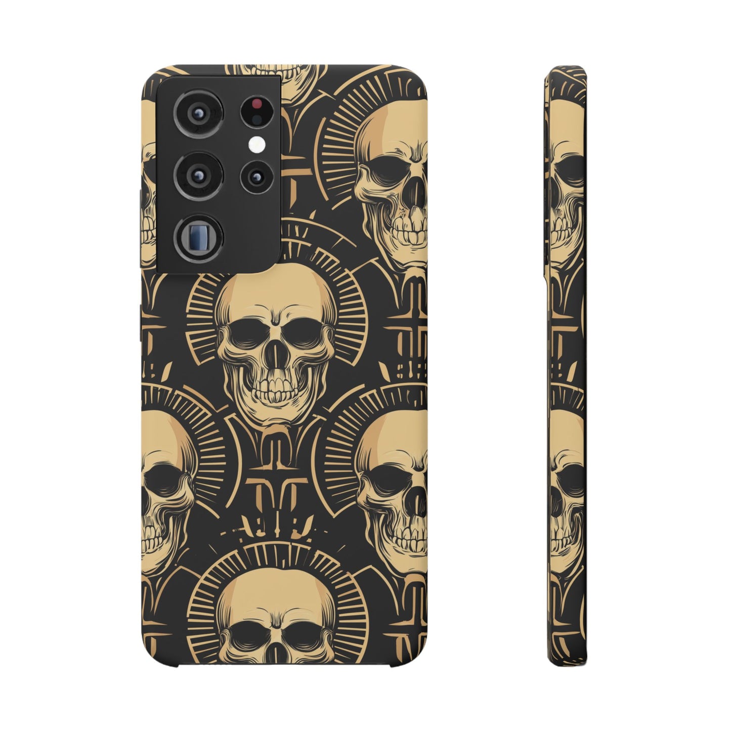 Skull Print Snap Case, Edgy Phone Cover for Goth Lovers, Protective Shell for Halloween, Unique Gift for Him or Her