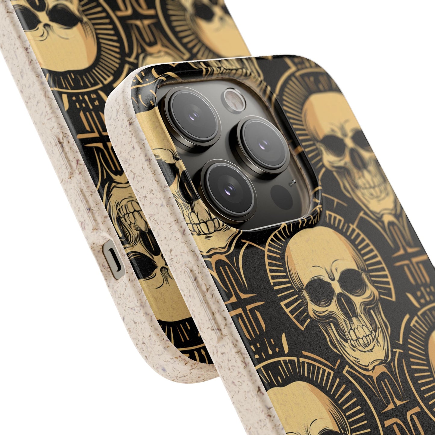 Skull Biodegradable Phone Case, Eco-Friendly iPhone Cover, Sustainable Gift, Cool Skull Design, Skull Art Accessories, Halloween Decor
