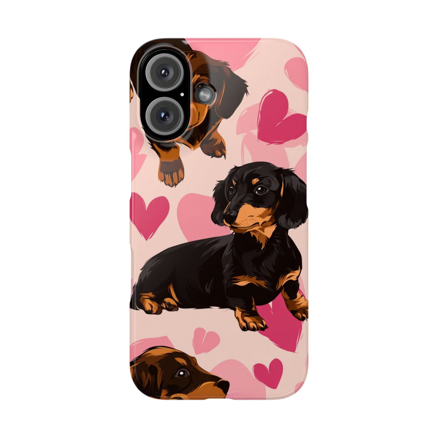 Pink Dachshund Love Phone Case for Iphone and Samsung Customistion and Free Shipping Avvialable