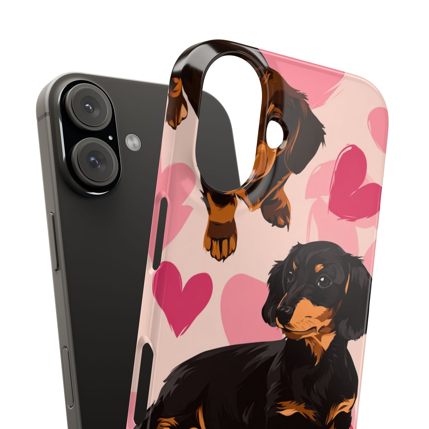 Pink Dachshund Love Phone Case for Iphone and Samsung Customistion and Free Shipping Avvialable