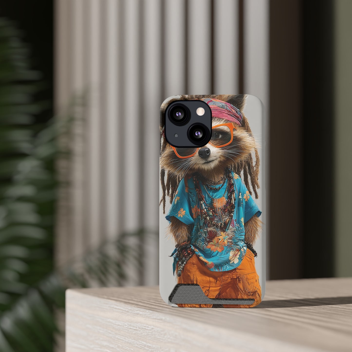 Boho Raccoon Phone Case with Card Holder, Cute Animal Phone Cover, Retro Stylish Phone Protector, Gifts for Animal Lovers, Trendy [...]