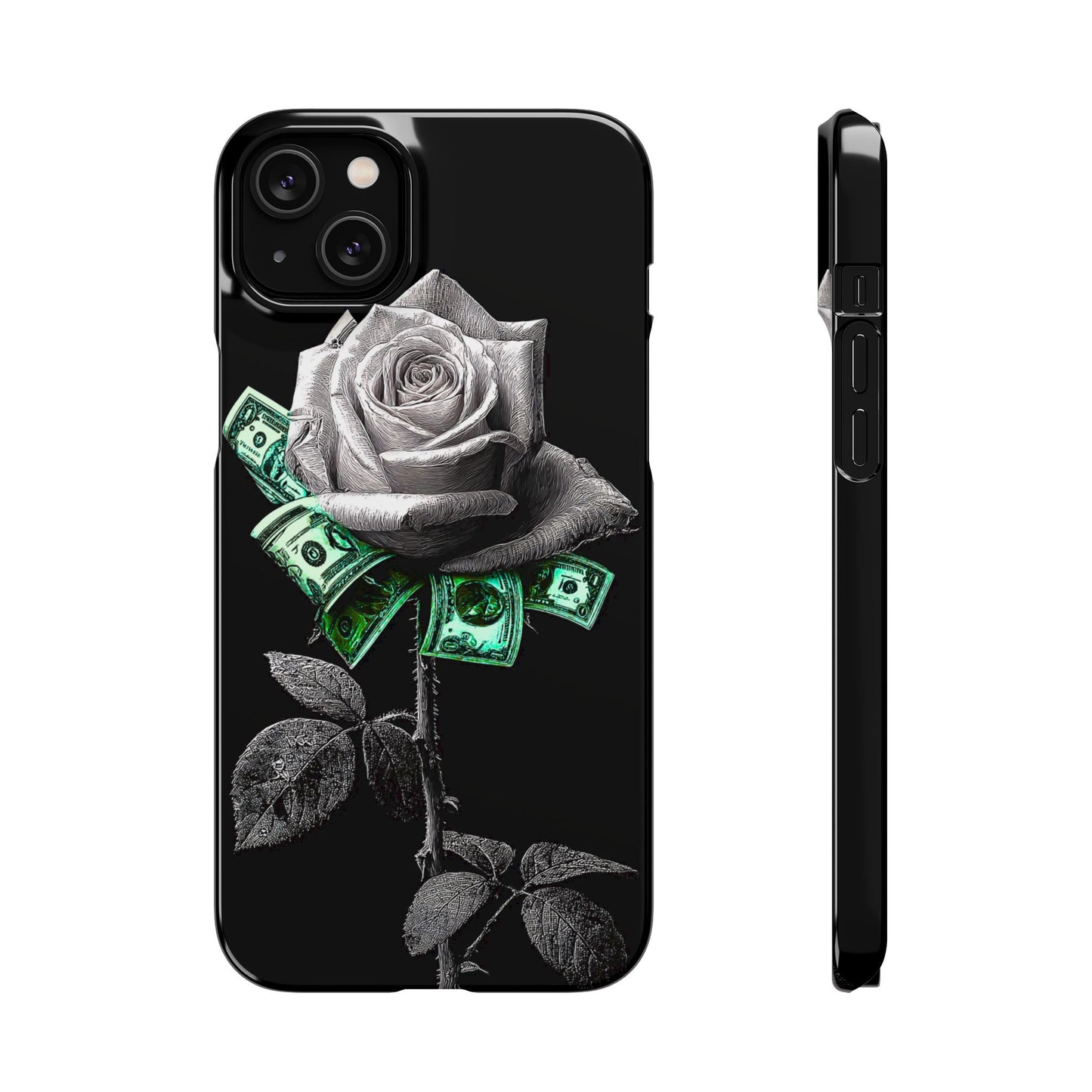 Stylish Rose & Money Snap Case - Floral Phone Protection, Trendy Gift for Him/Her, Birthday Present, Accessories for Teens
