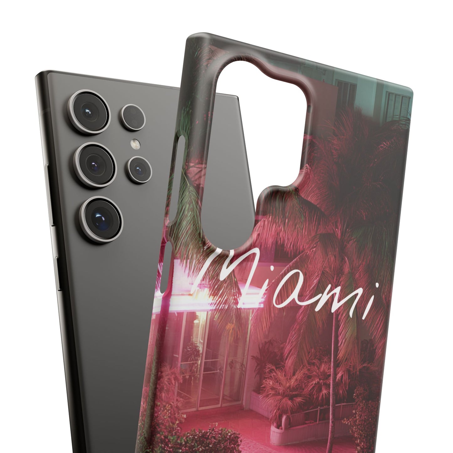 Miami Vibes Snap Case, Tropical Phone Cover, Summer Accessory, Gift for Travel Lovers, Neon Aesthetic, Beach-themed Tech