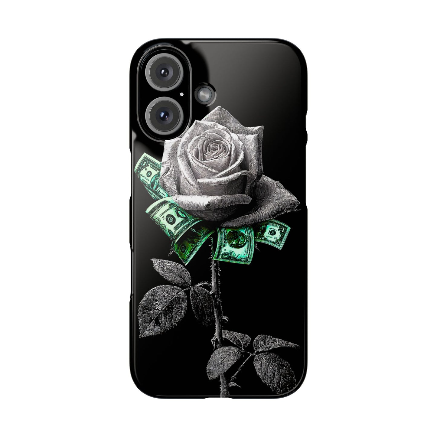 Stylish Rose & Money Snap Case - Floral Phone Protection, Trendy Gift for Him/Her, Birthday Present, Accessories for Teens