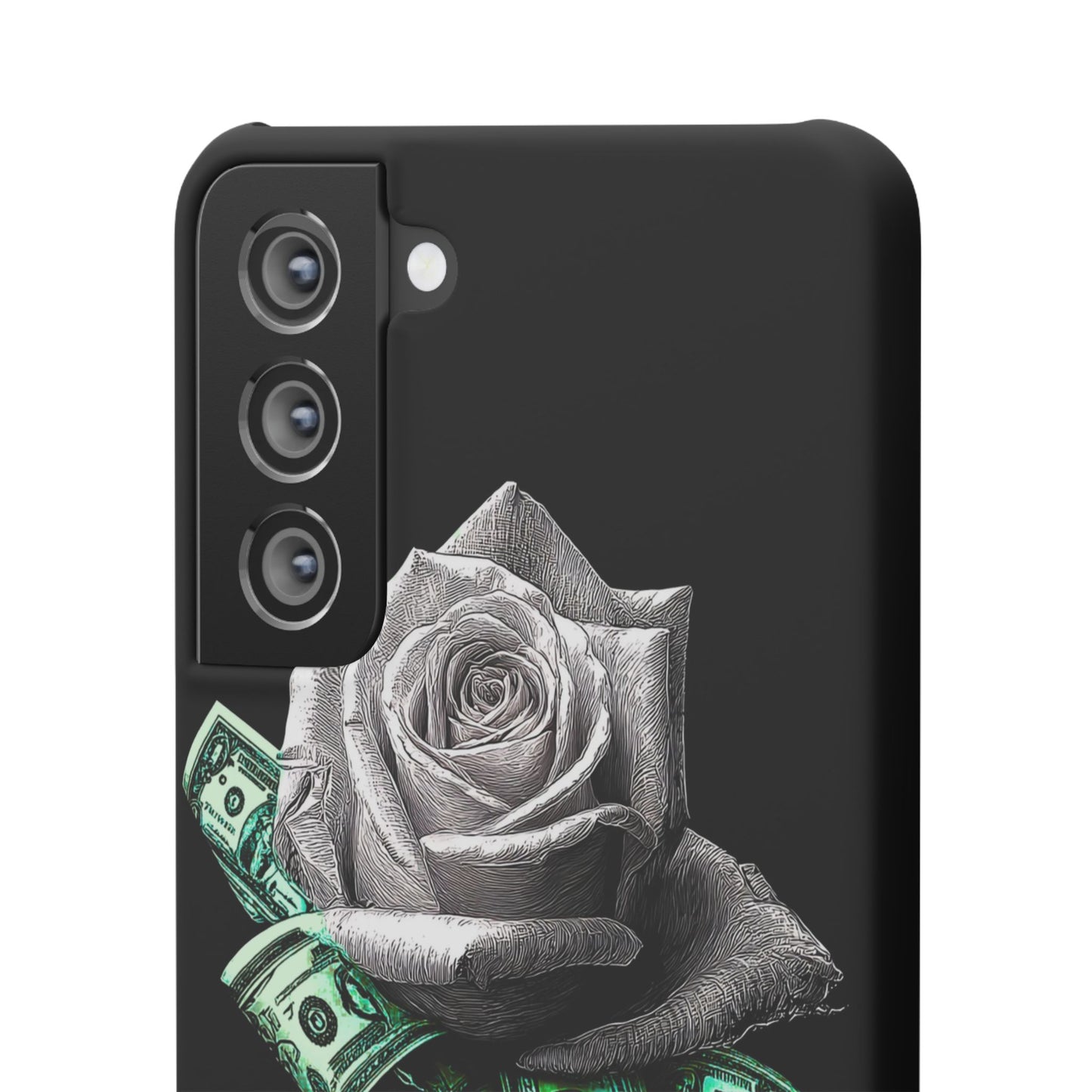Stylish Rose & Money Snap Case - Floral Phone Protection, Trendy Gift for Him/Her, Birthday Present, Accessories for Teens