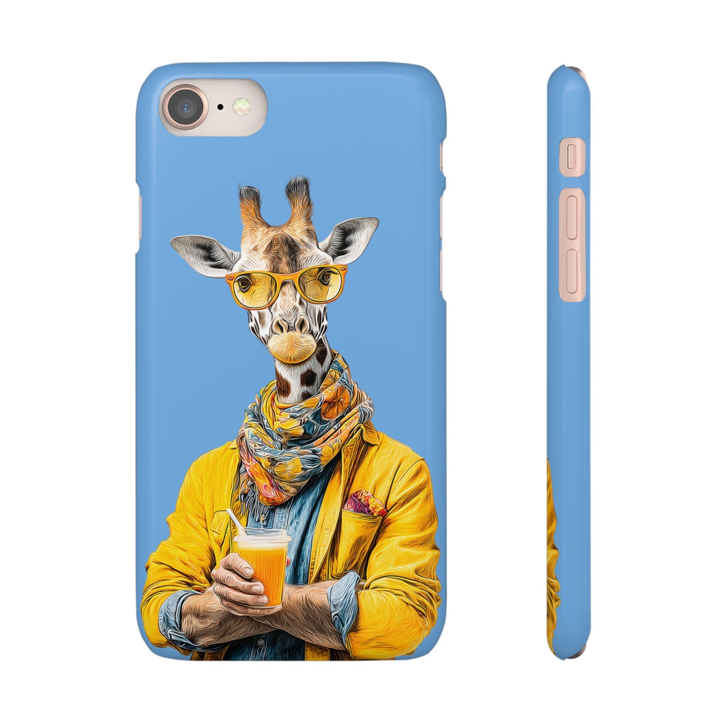 Giraffe Blue Snap Case Phone Cover for Animal Lover Iphone and Samsung models