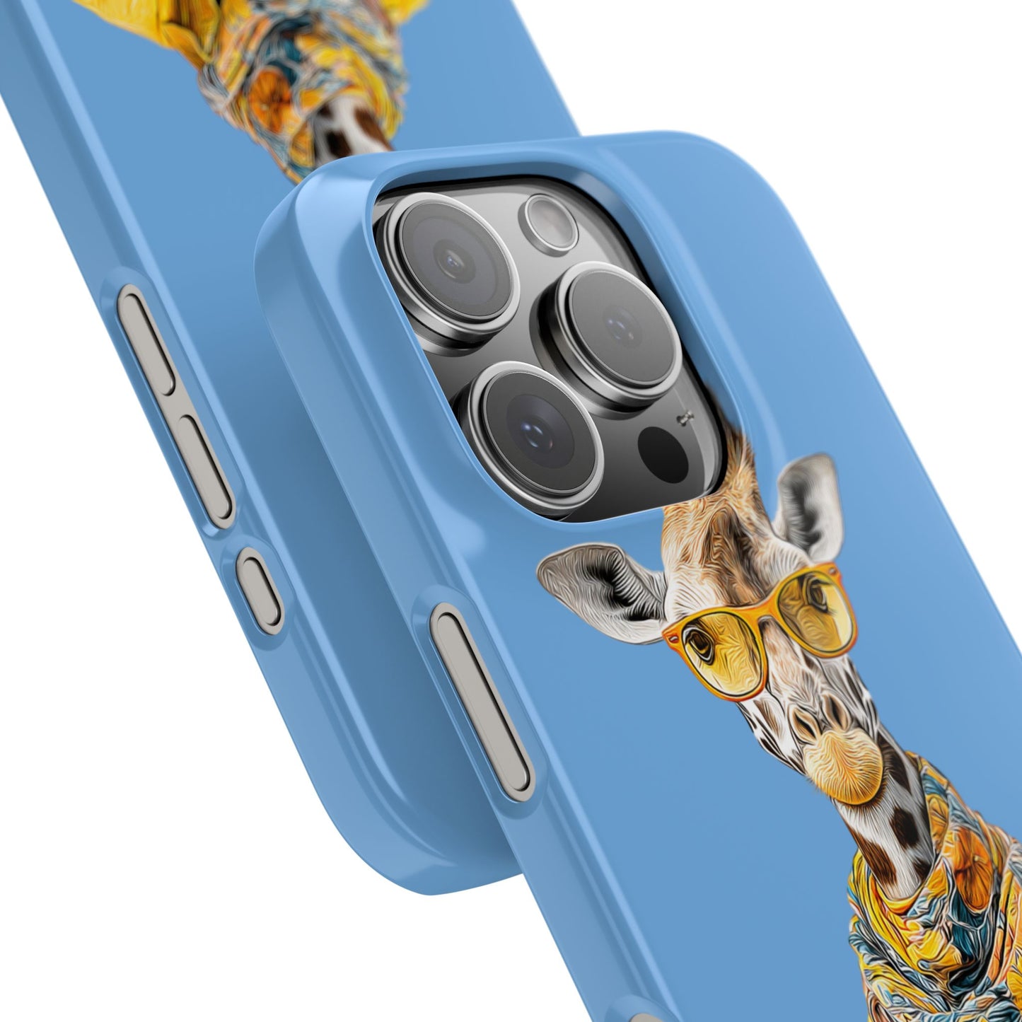 Giraffe Blue Snap Case Phone Cover for Animal Lover Iphone and Samsung models