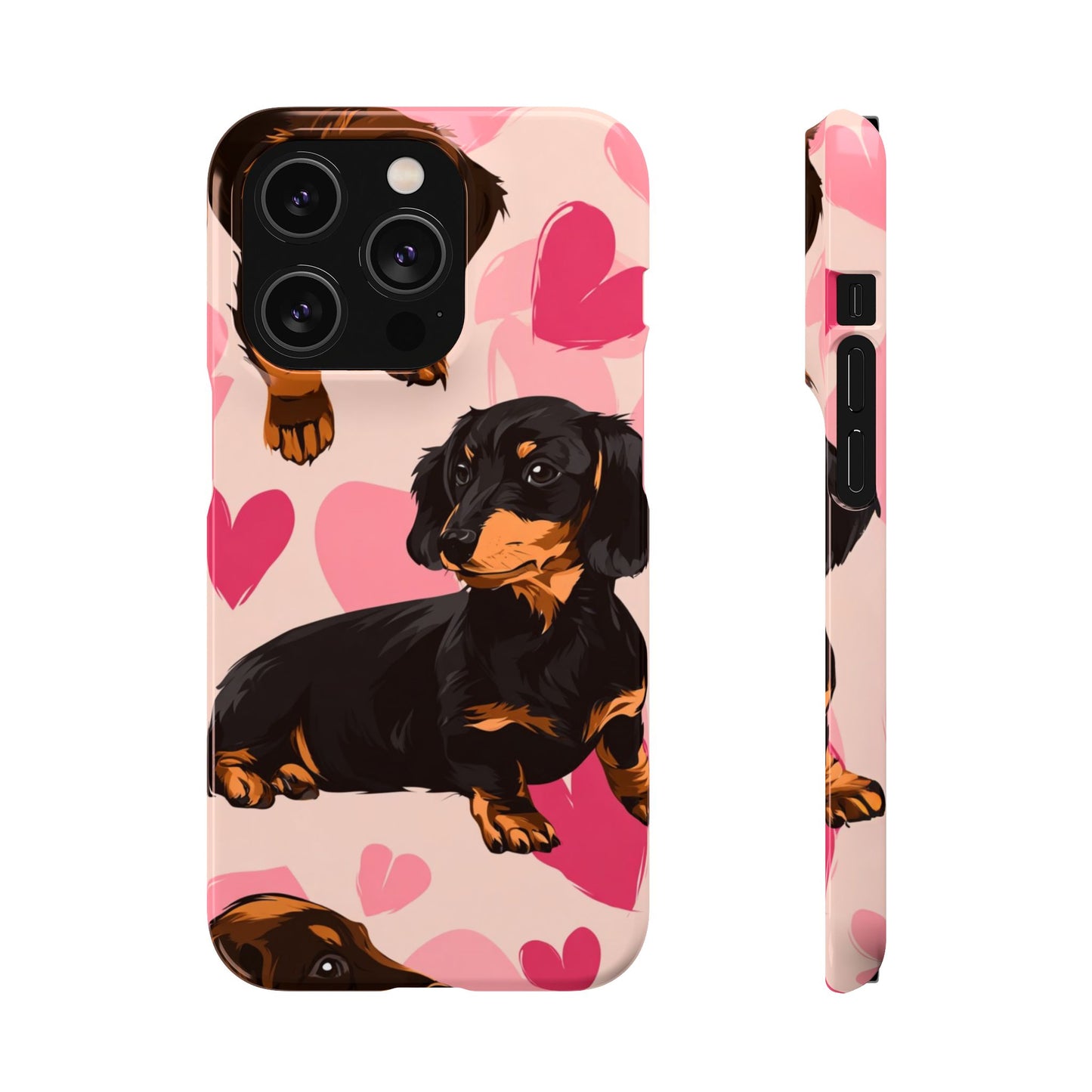 Pink Dachshund Love Phone Case for Iphone and Samsung Customistion and Free Shipping Avvialable