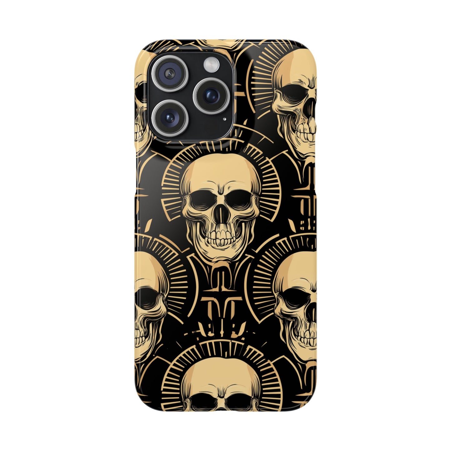 Skull Print Snap Case, Edgy Phone Cover for Goth Lovers, Protective Shell for Halloween, Unique Gift for Him or Her
