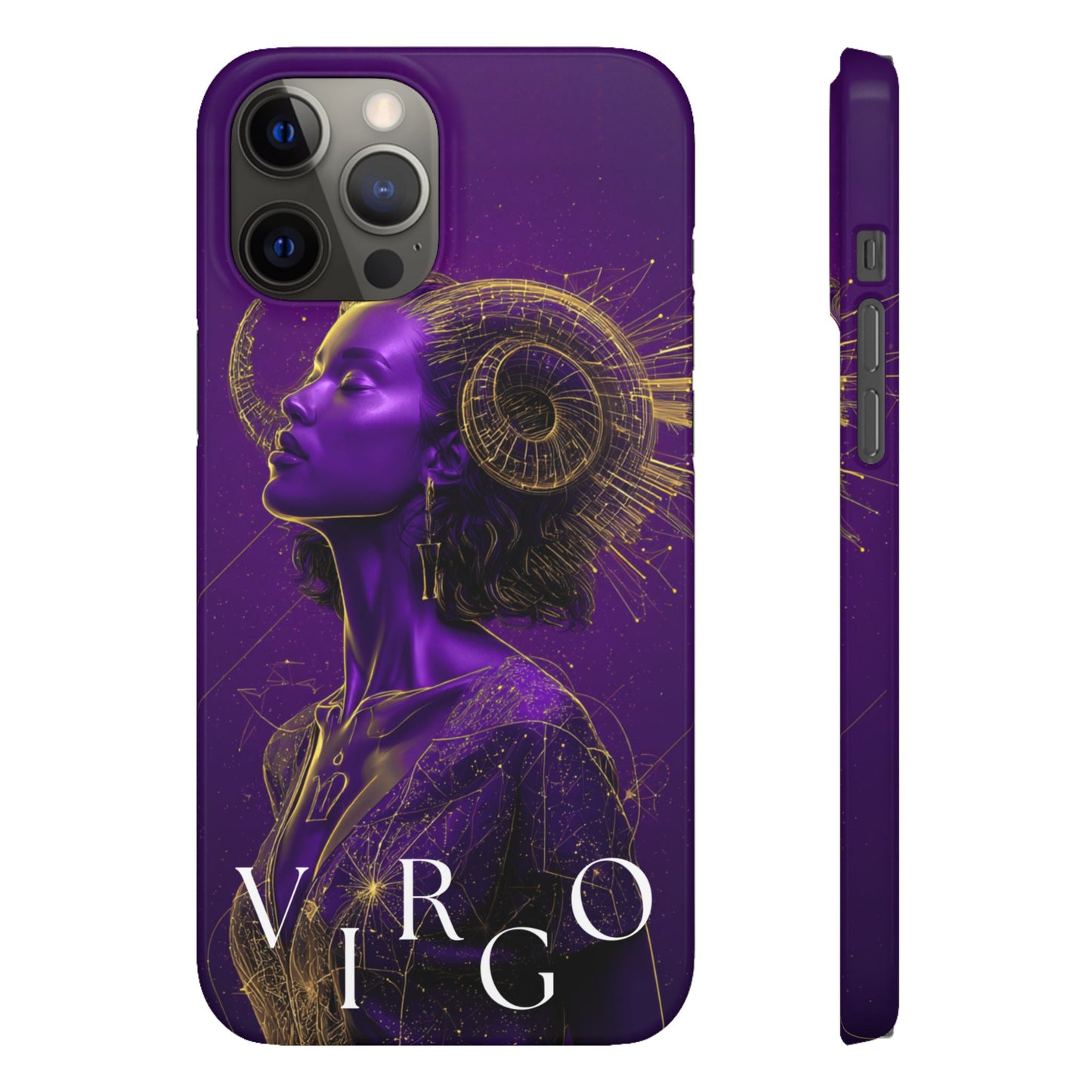 Purple & Gold Celestial Virgo Phone Case – Snap Cover for Samsung & iPhone