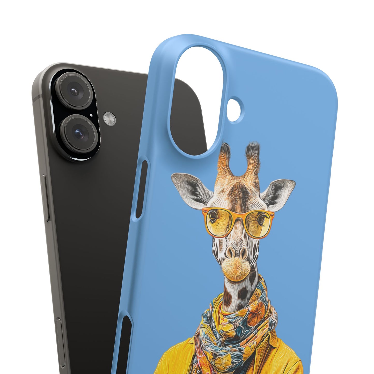 Giraffe Blue Snap Case Phone Cover for Animal Lover Iphone and Samsung models