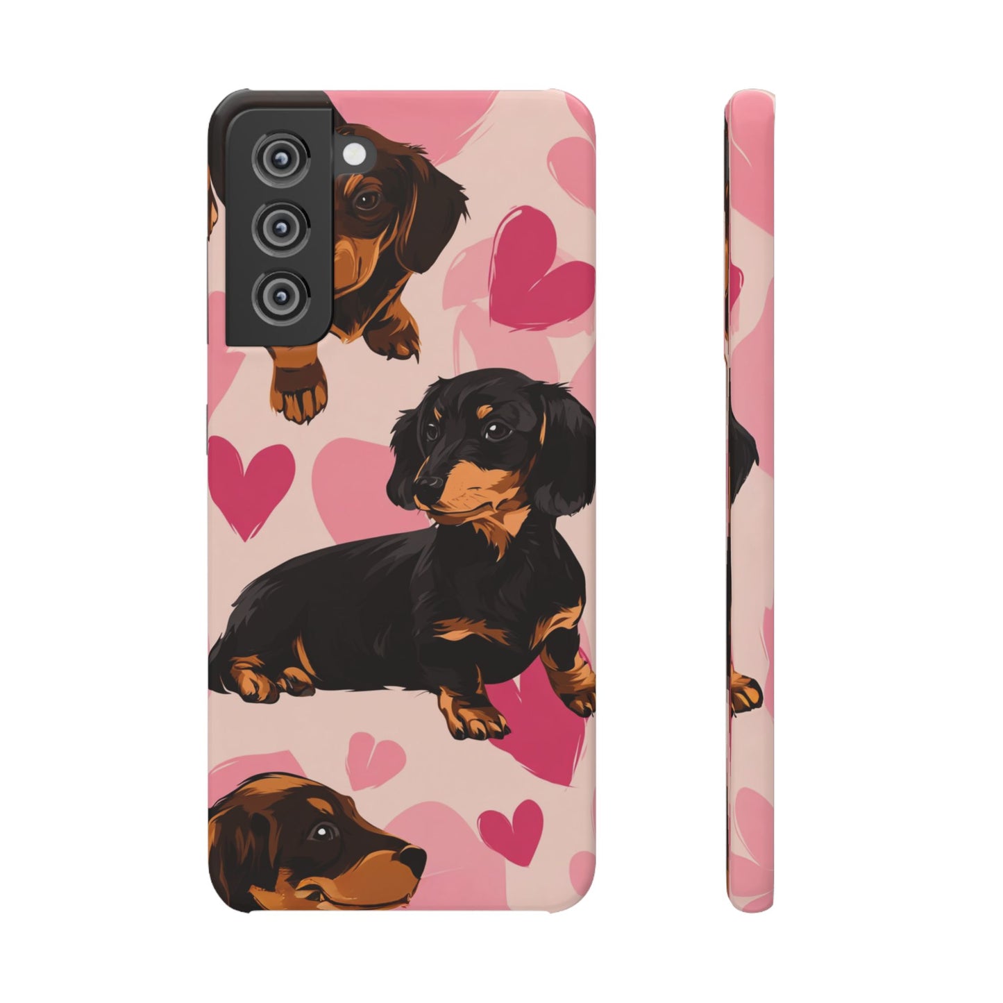Pink Dachshund Love Phone Case for Iphone and Samsung Customistion and Free Shipping Avvialable