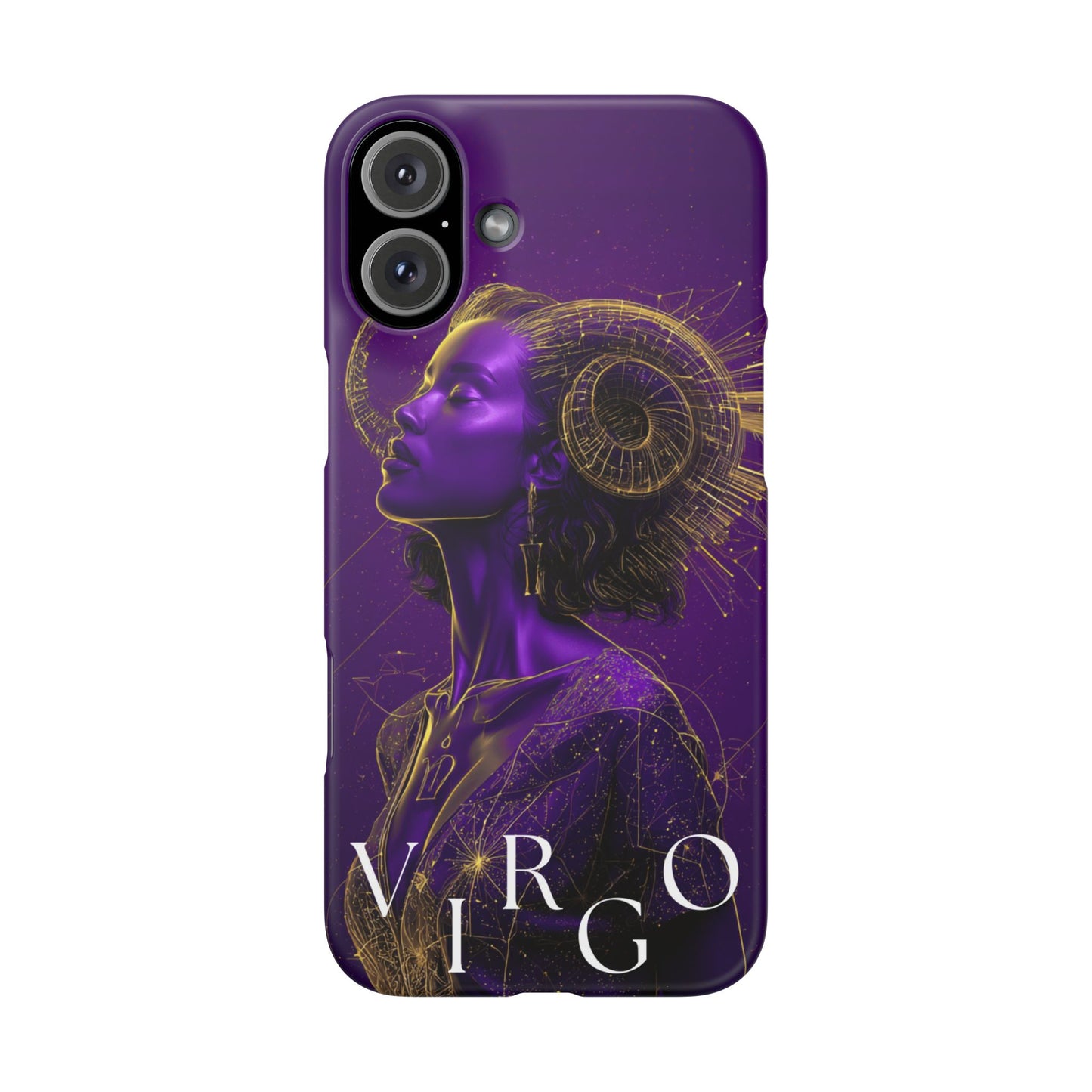 Purple & Gold Celestial Virgo Phone Case – Snap Cover for Samsung & iPhone