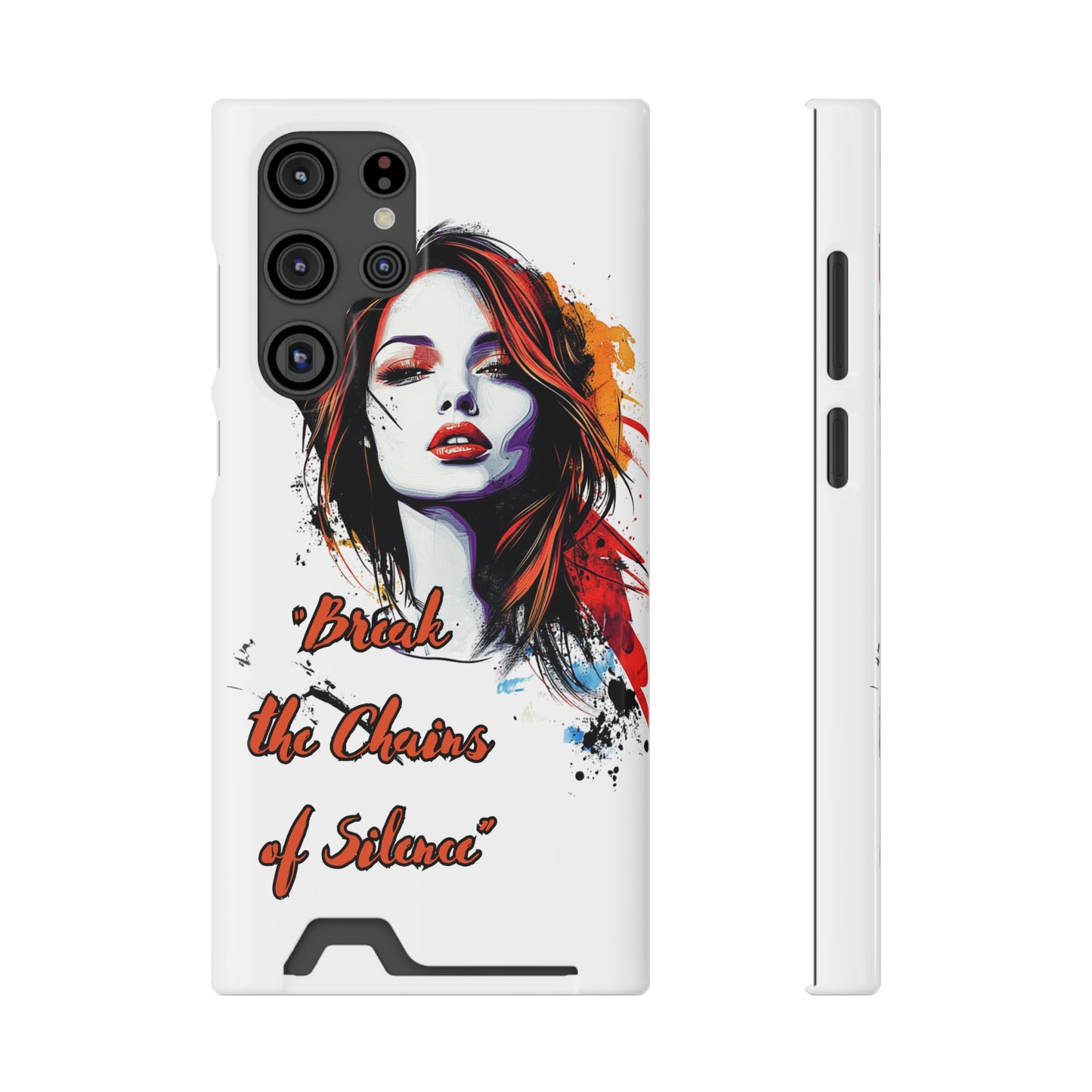 Artistic Phone Case With Card Holder for Empowerment | Break the Chains of Silence, Trendy Gift for Friends, Unique Phone Accessories, [...]