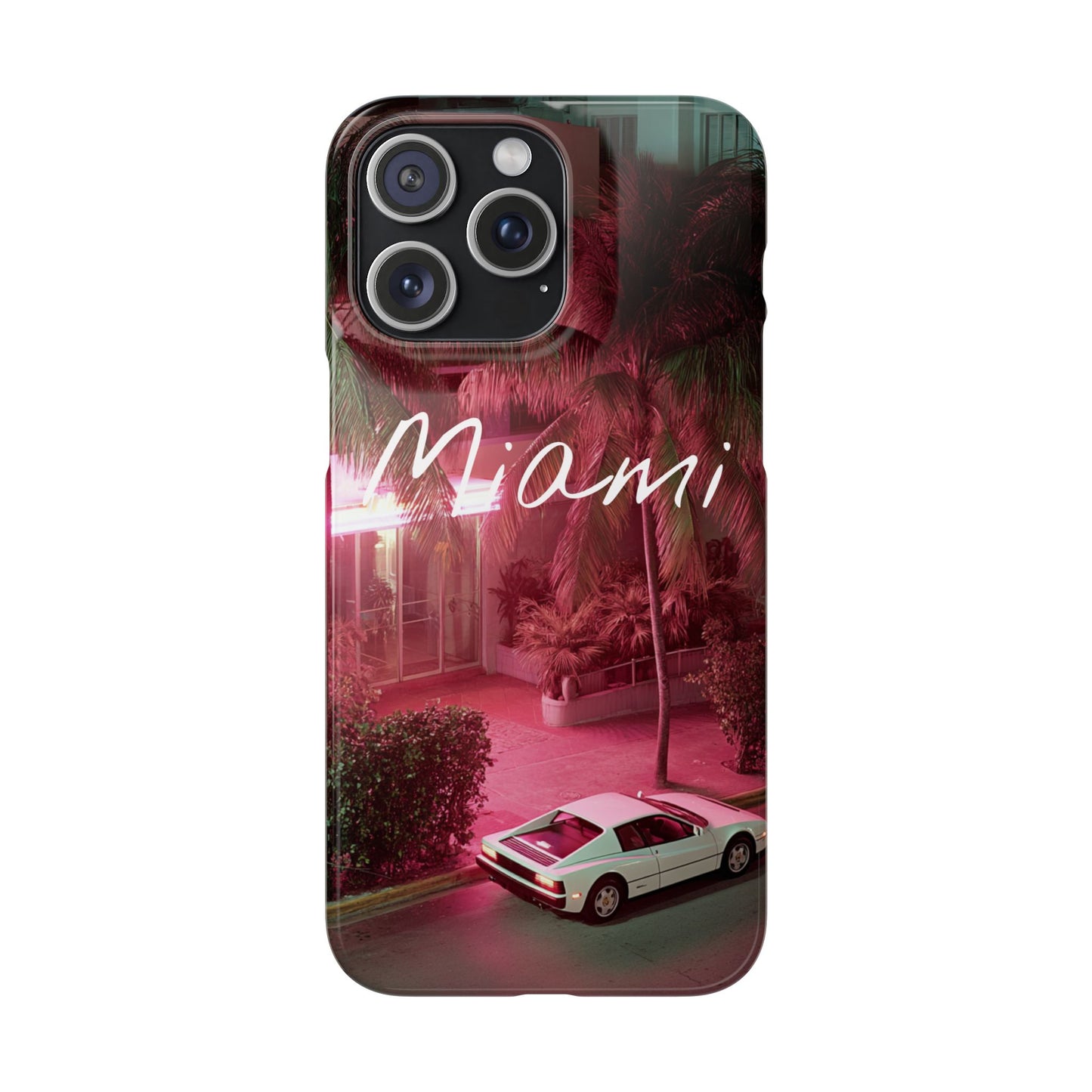 Miami Vibes Snap Case, Tropical Phone Cover, Summer Accessory, Gift for Travel Lovers, Neon Aesthetic, Beach-themed Tech