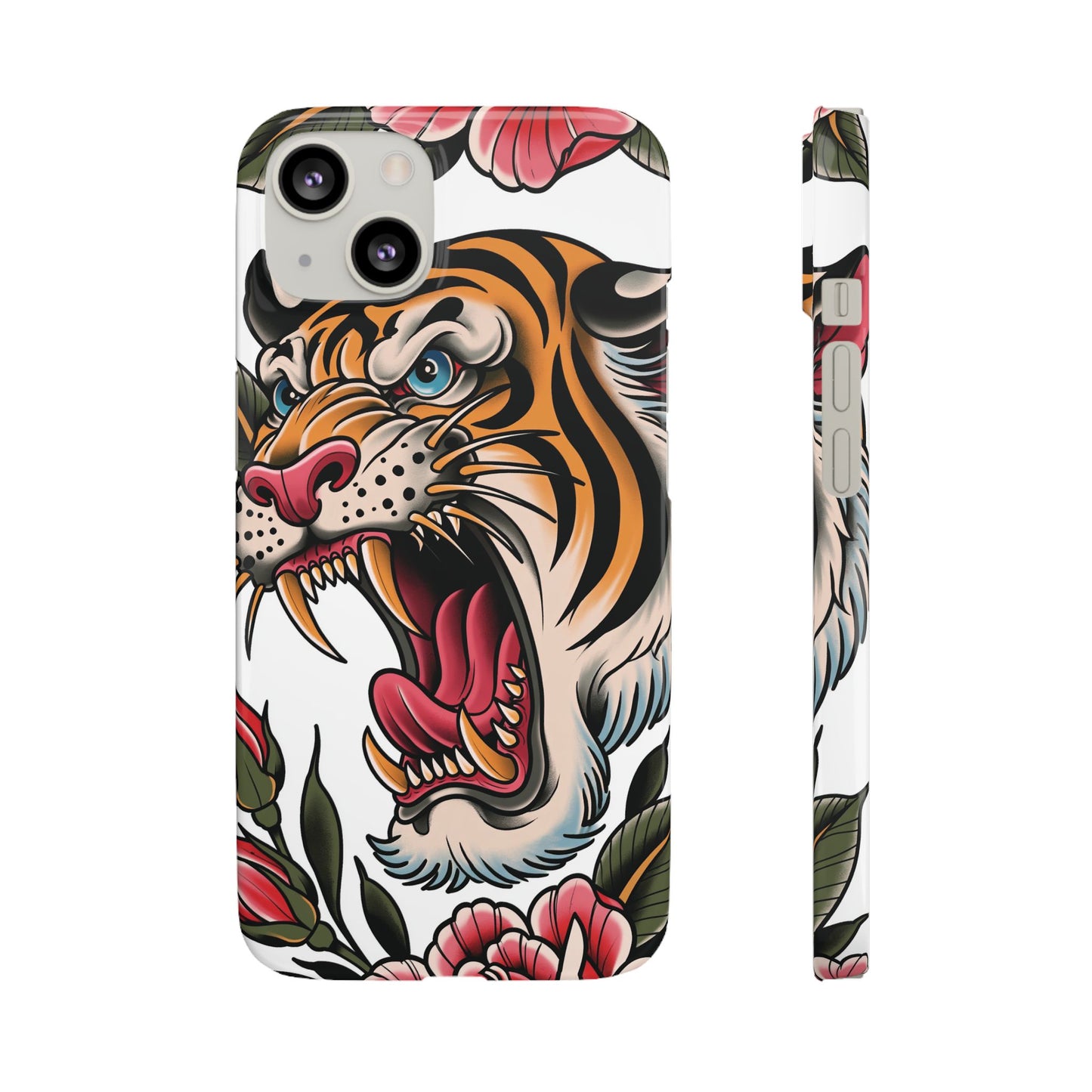Tiger Floral Phone Case — Vintage Roaring Tiger Snap Case