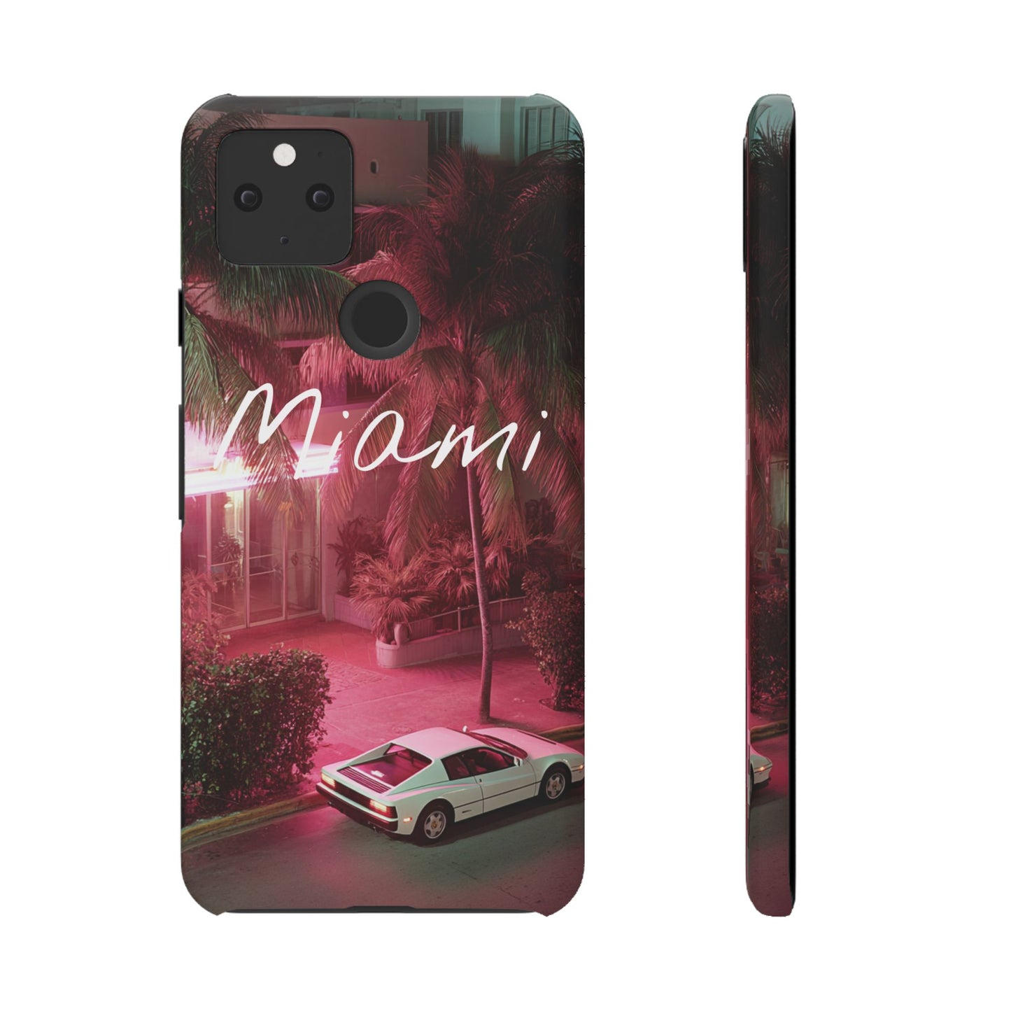 Miami Vibes Snap Case, Tropical Phone Cover, Summer Accessory, Gift for Travel Lovers, Neon Aesthetic, Beach-themed Tech