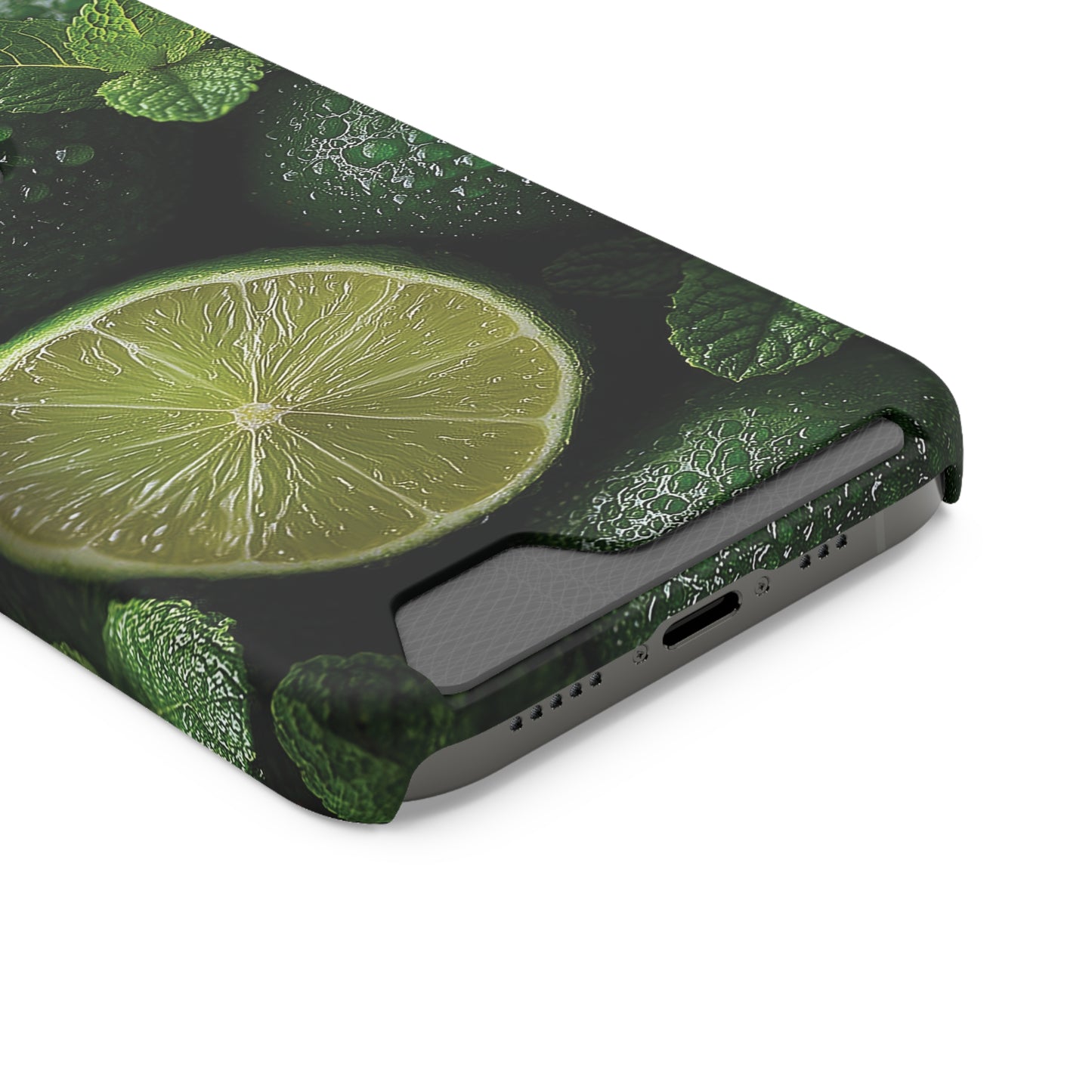 Fresh Lime Phone Case with Card Holder, Citrus Design, Perfect Gift for Summer, Stylish and Functional, Eco-friendly Accessories, [...]