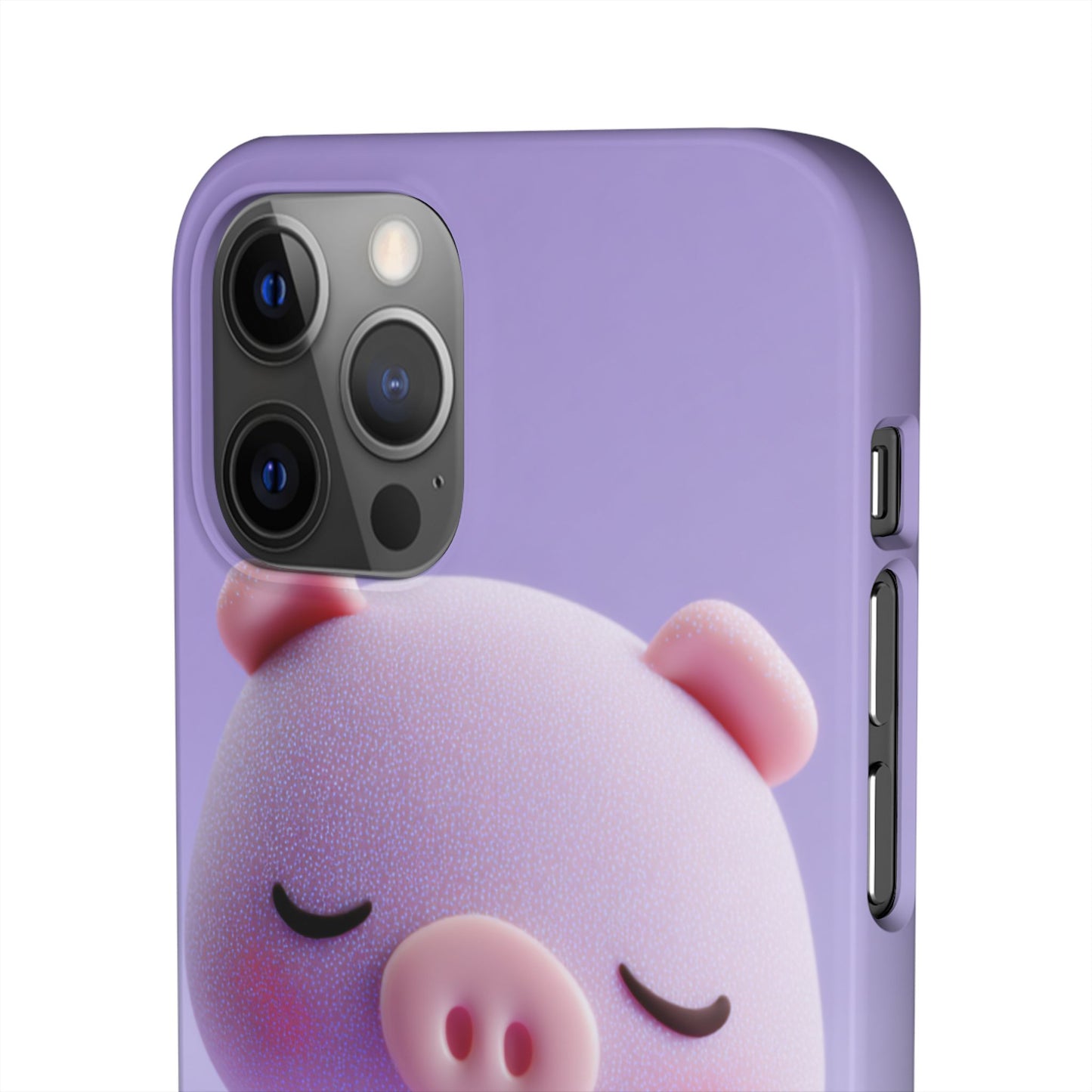 Cute Pig Snap Case for iPhone, Animal Lovers Phone Cover, Kawaii Aesthetic Accessory, Birthday Gift, Unique Phone Protection