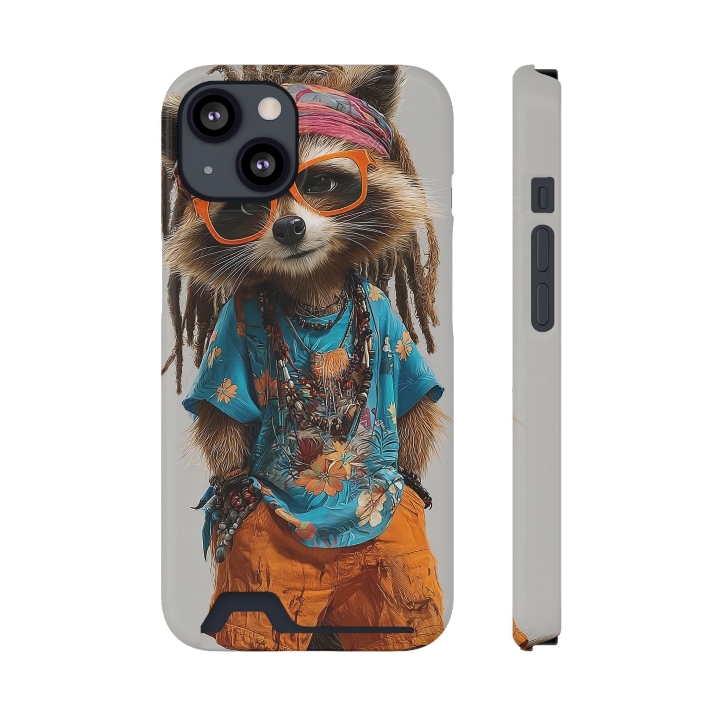 Boho Raccoon Phone Case with Card Holder, Cute Animal Phone Cover, Retro Stylish Phone Protector, Gifts for Animal Lovers, Trendy [...]