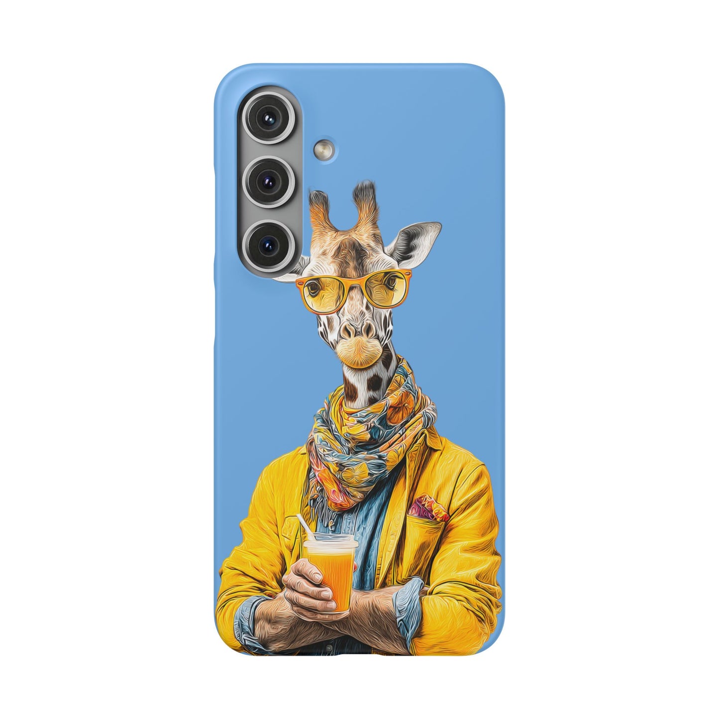 Giraffe Blue Snap Case Phone Cover for Animal Lover Iphone and Samsung models