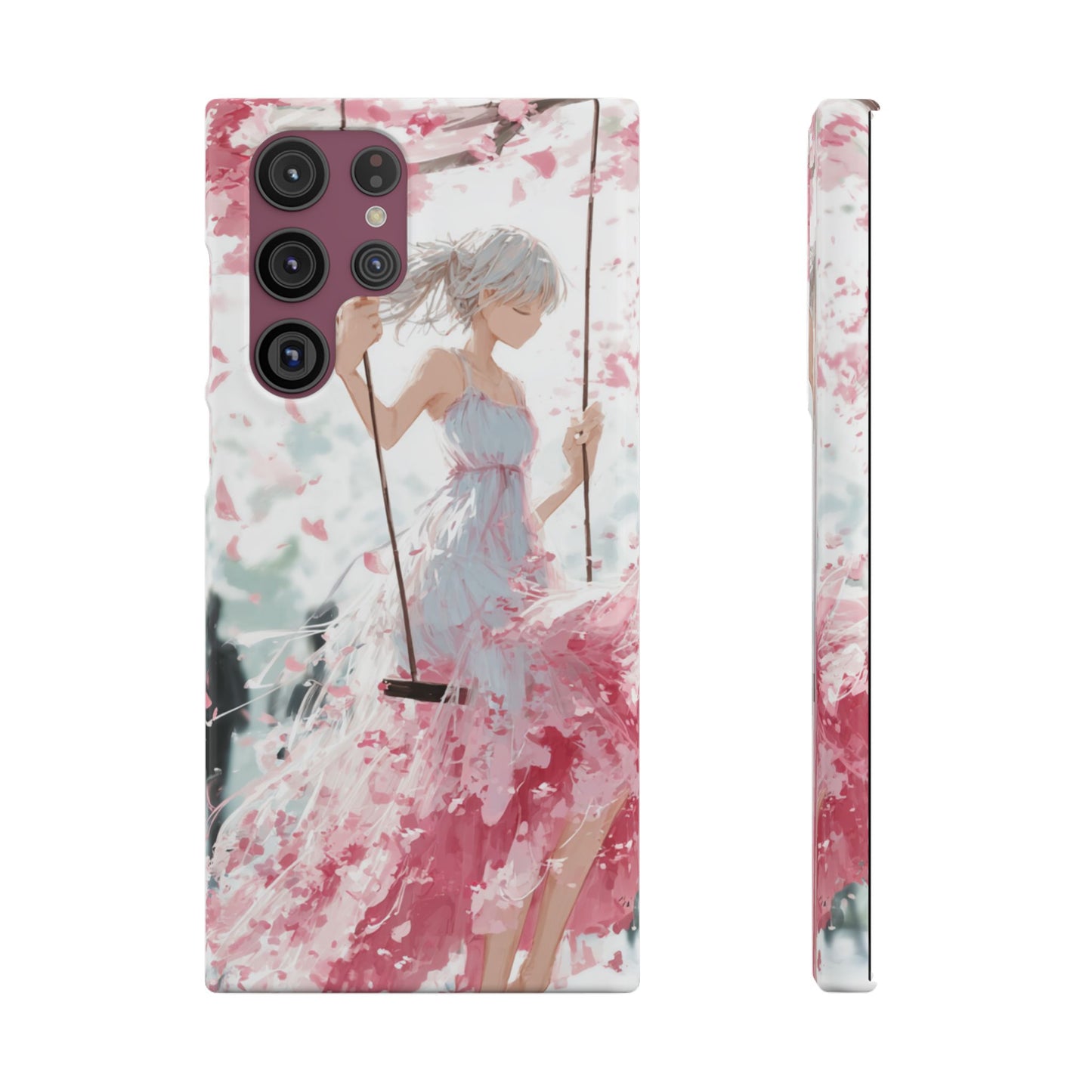 Elegant Floral Snap Cases for iPhone, Personalized Phone Covers, Cute Spring Gifts, Anime Aesthetic Accessories, Flower-themed Cell [...]