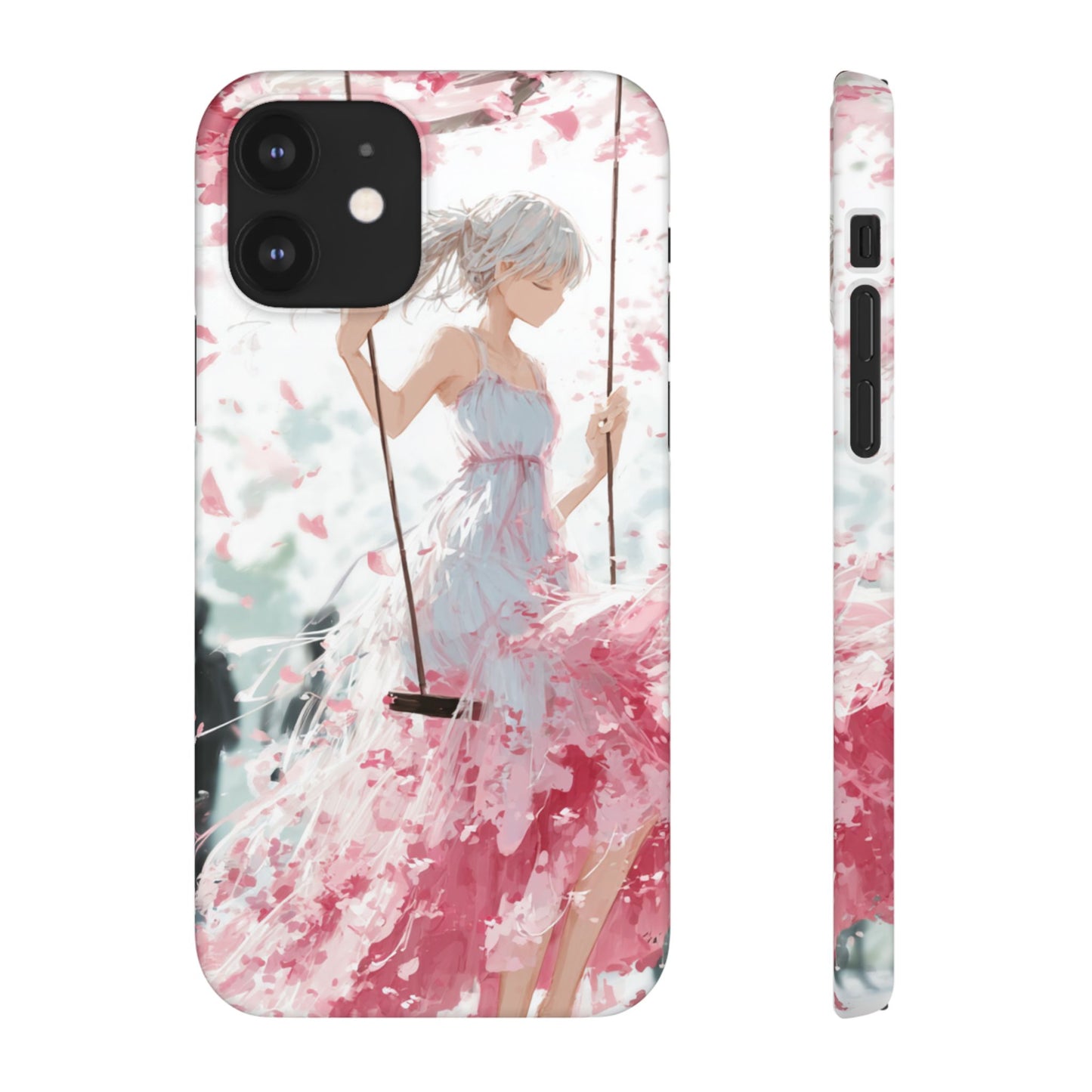 Elegant Floral Snap Cases for iPhone, Personalized Phone Covers, Cute Spring Gifts, Anime Aesthetic Accessories, Flower-themed Cell [...]