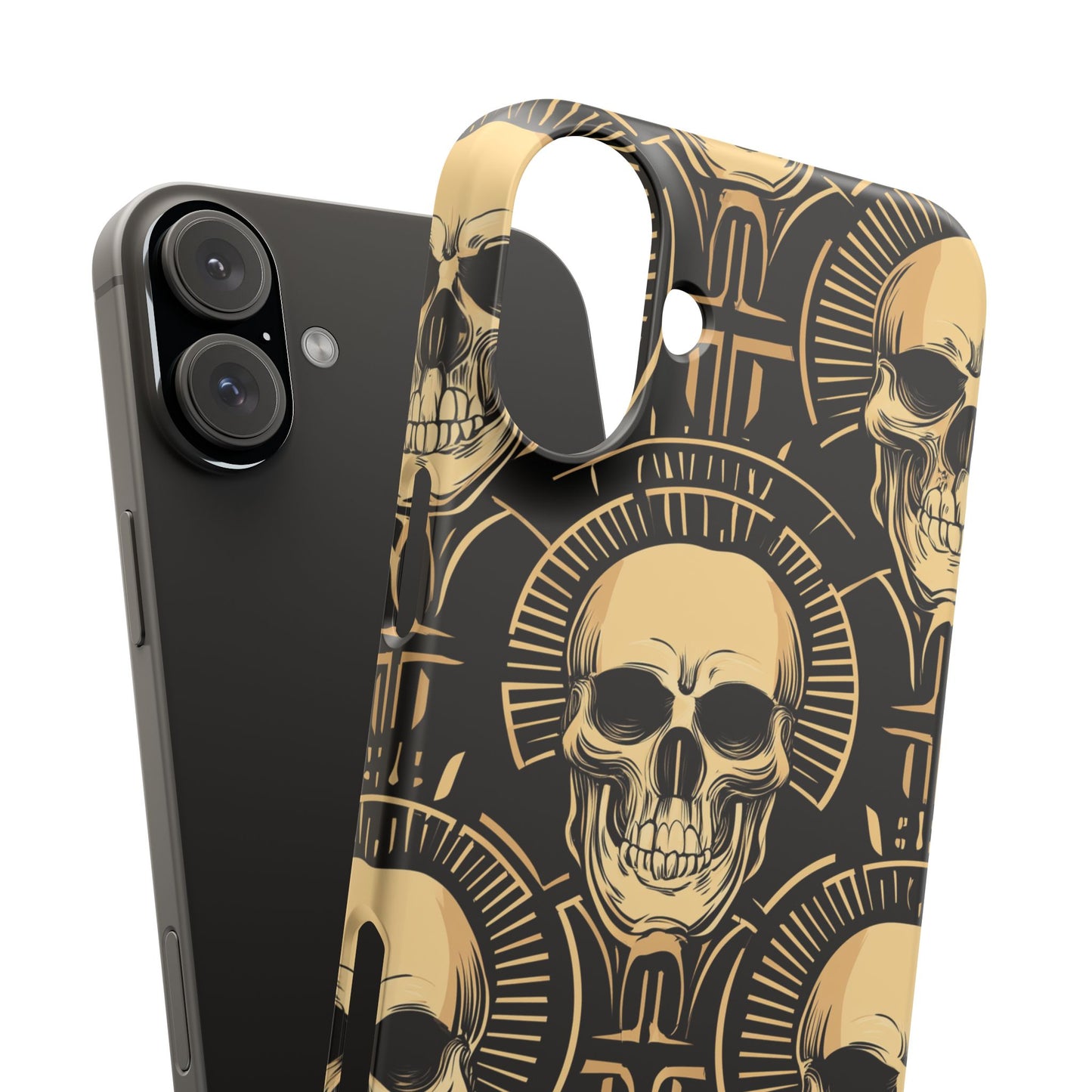 Skull Print Snap Case, Edgy Phone Cover for Goth Lovers, Protective Shell for Halloween, Unique Gift for Him or Her