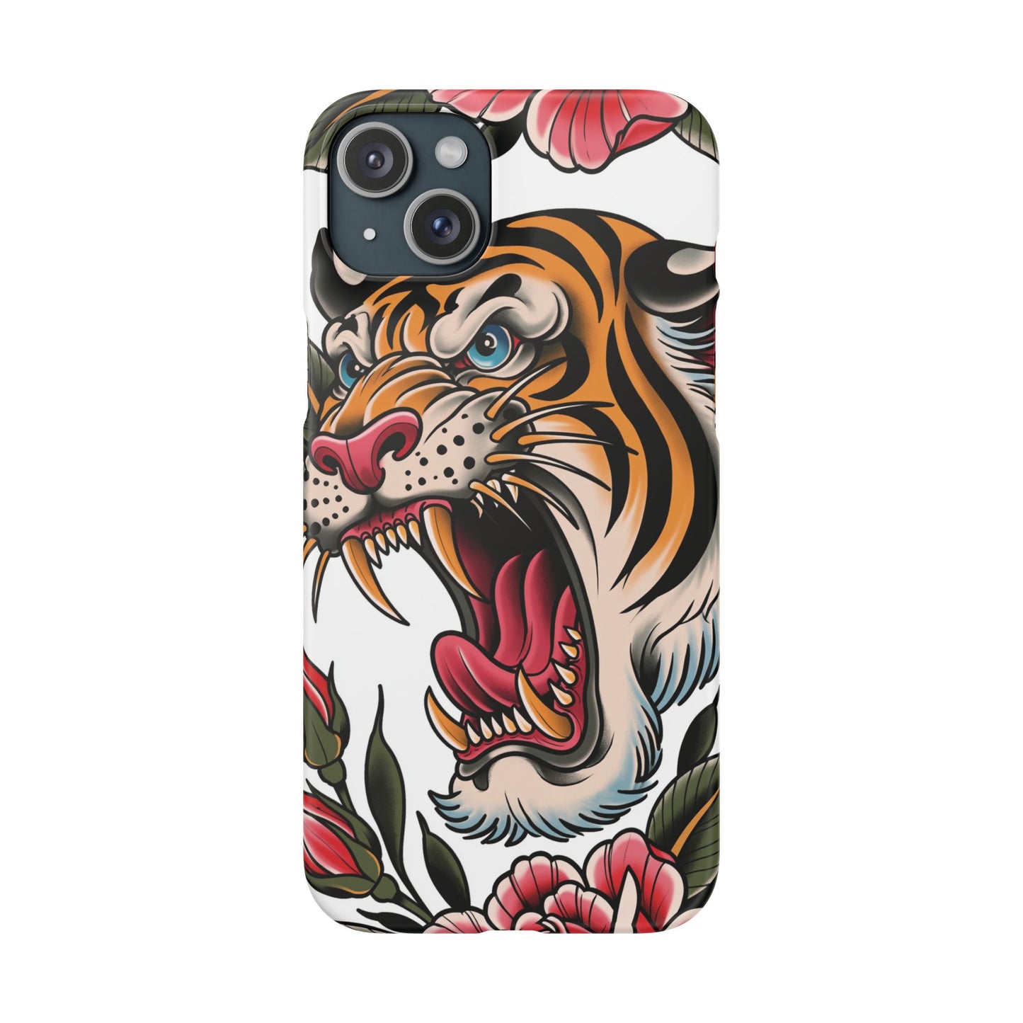 Tiger Floral Phone Case — Vintage Roaring Tiger Snap Case