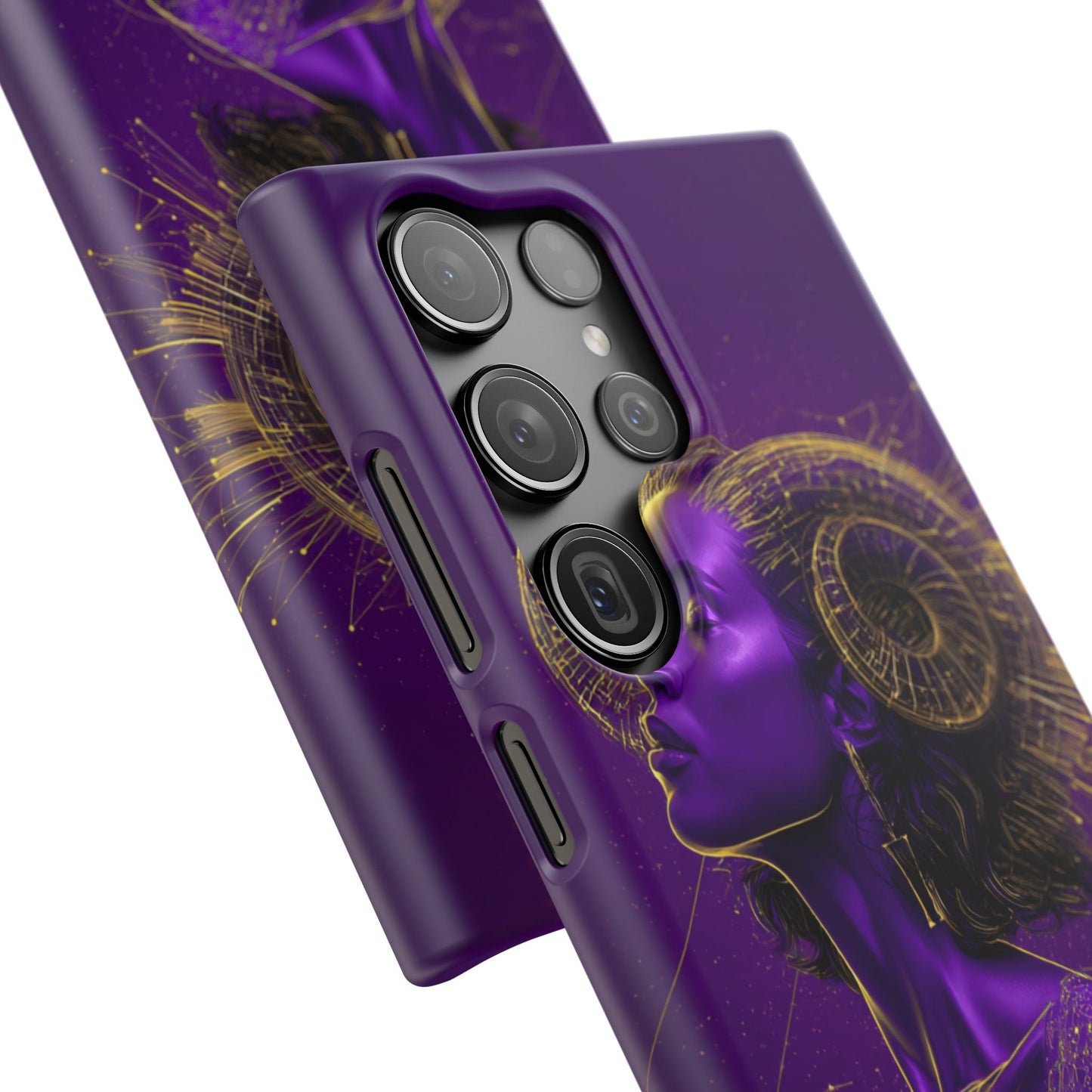 Purple & Gold Celestial Virgo Phone Case – Snap Cover for Samsung & iPhone