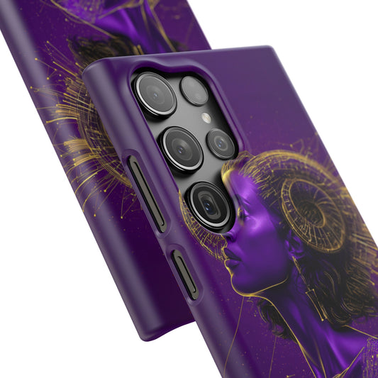 Purple & Gold Celestial Virgo Phone Case – Snap Cover for Samsung & iPhone