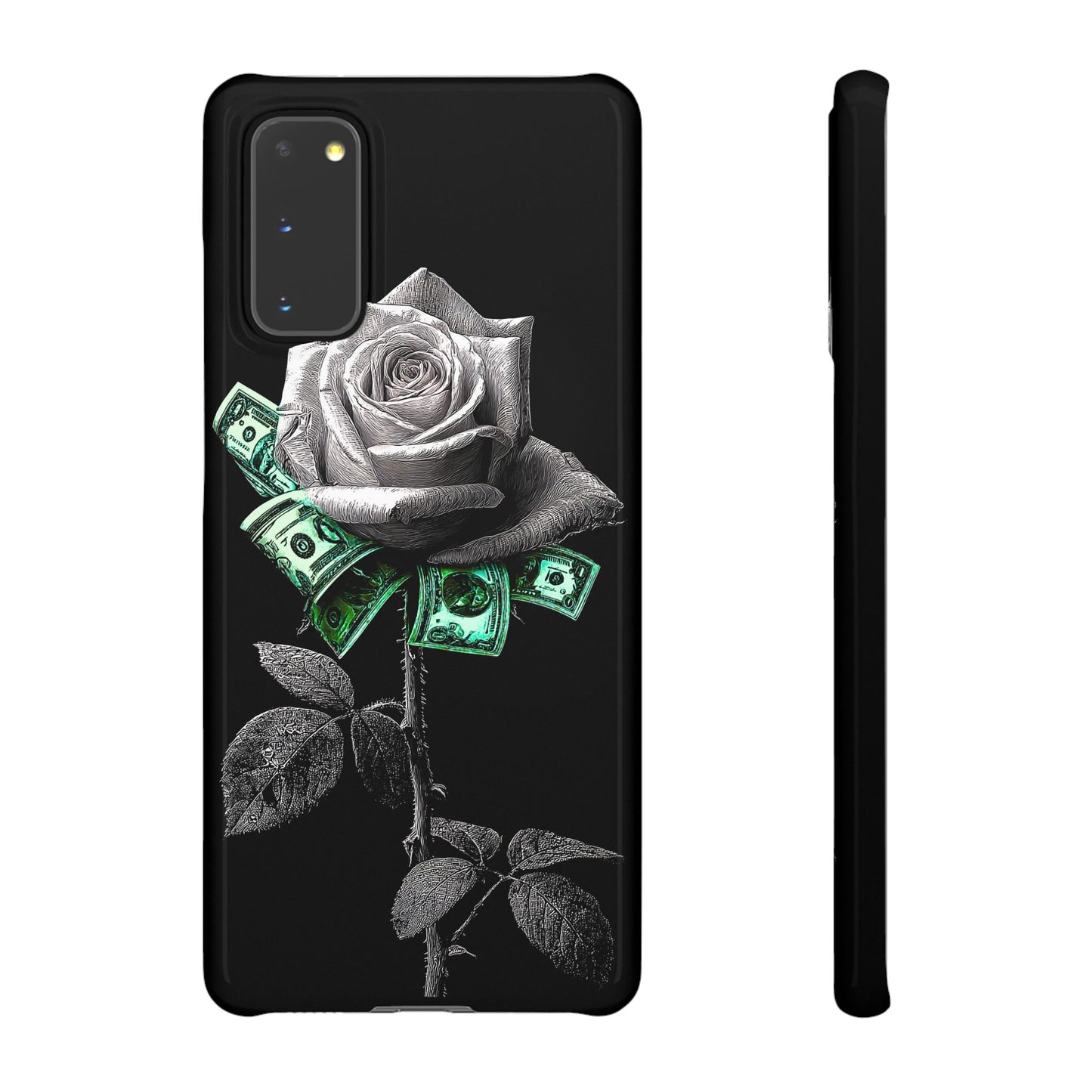 Stylish Rose & Money Snap Case - Floral Phone Protection, Trendy Gift for Him/Her, Birthday Present, Accessories for Teens