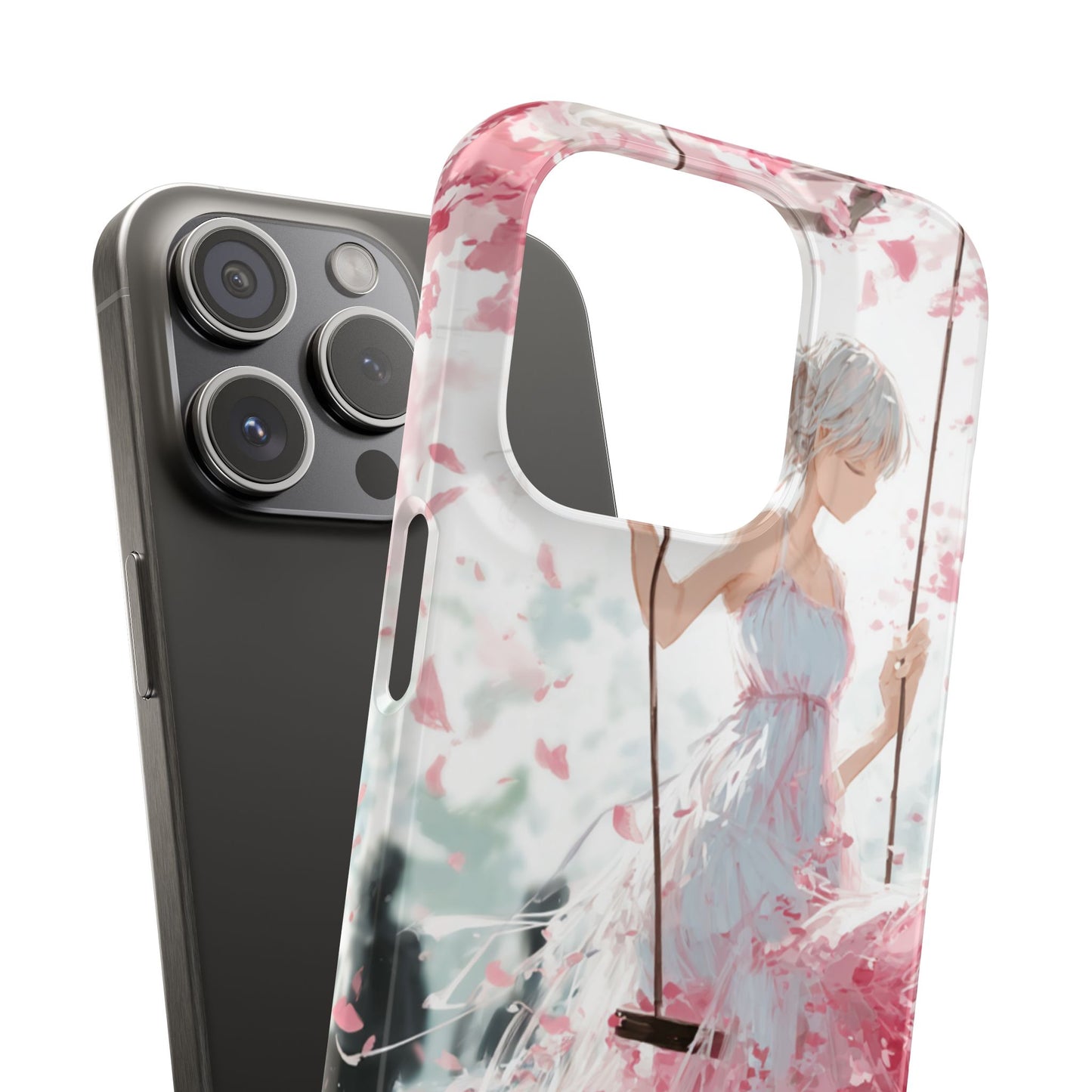 Elegant Floral Snap Cases for iPhone, Personalized Phone Covers, Cute Spring Gifts, Anime Aesthetic Accessories, Flower-themed Cell [...]