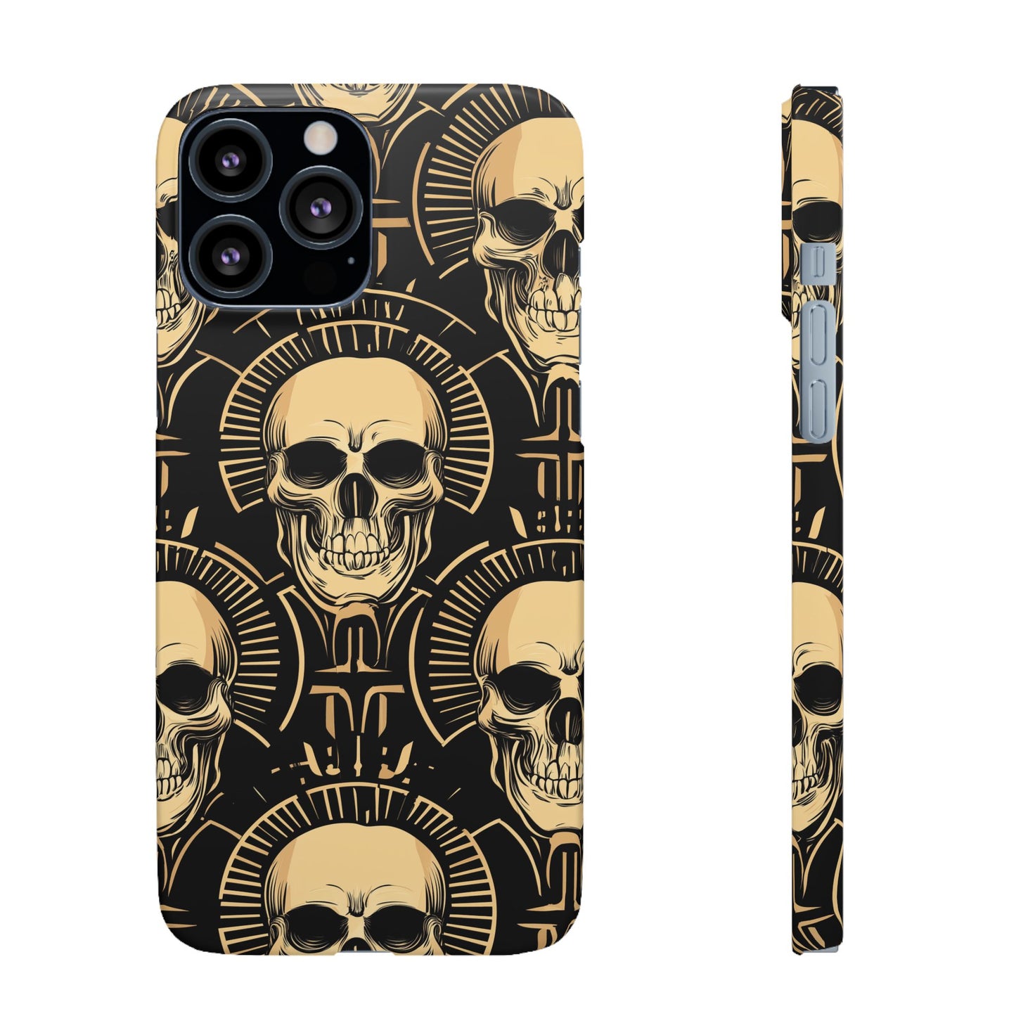 Skull Print Snap Case, Edgy Phone Cover for Goth Lovers, Protective Shell for Halloween, Unique Gift for Him or Her