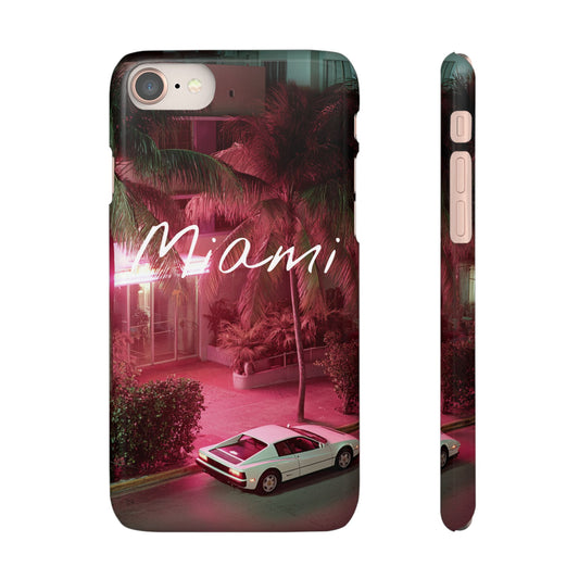 Miami Vibes Snap Case, Tropical Phone Cover, Summer Accessory, Gift for Travel Lovers, Neon Aesthetic, Beach-themed Tech
