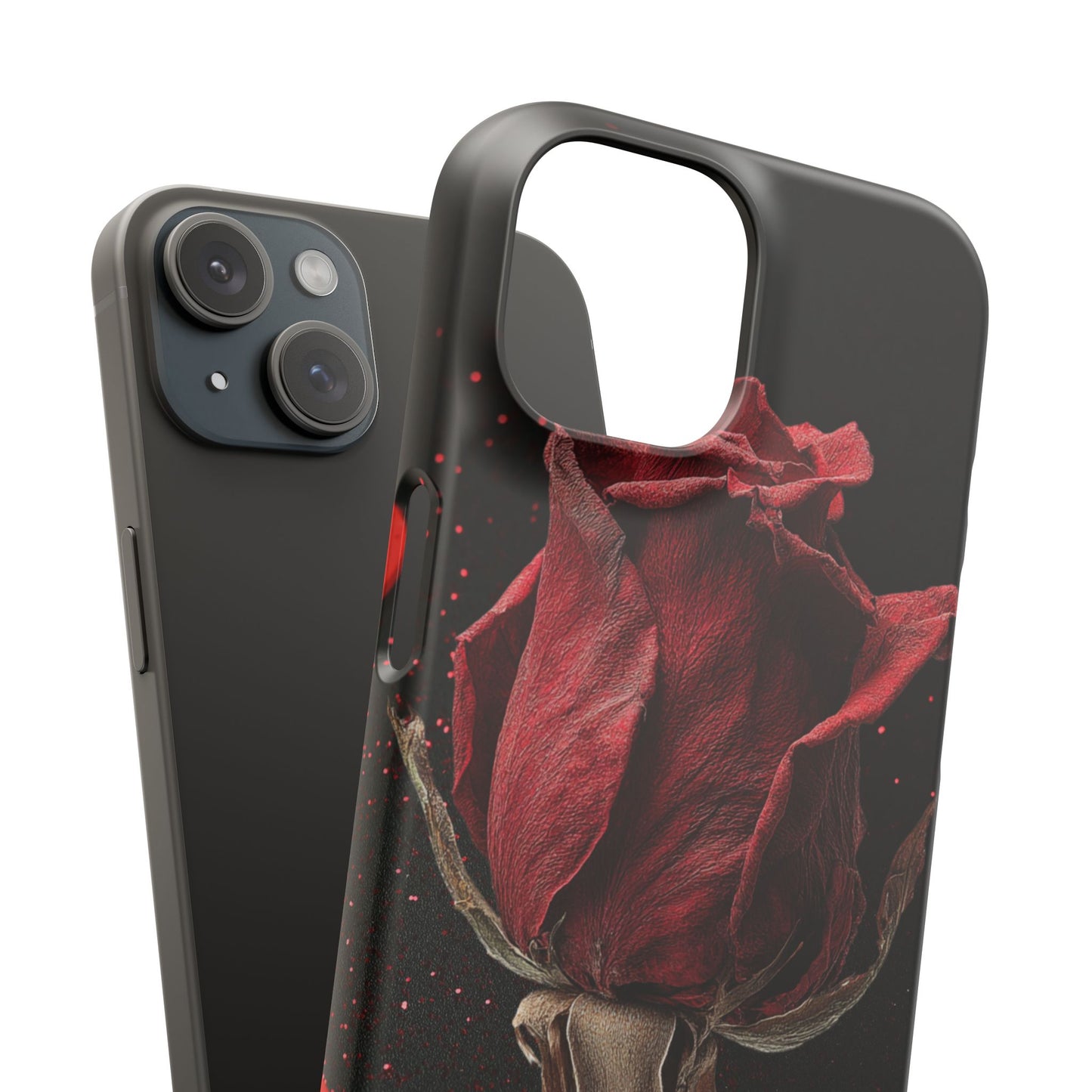 Romantic Rose Snap Case, Floral Phone Cover, Valentines Day Gift, Trendy Mobile Accessory, Heart Design Case, Elegant Phone Protector