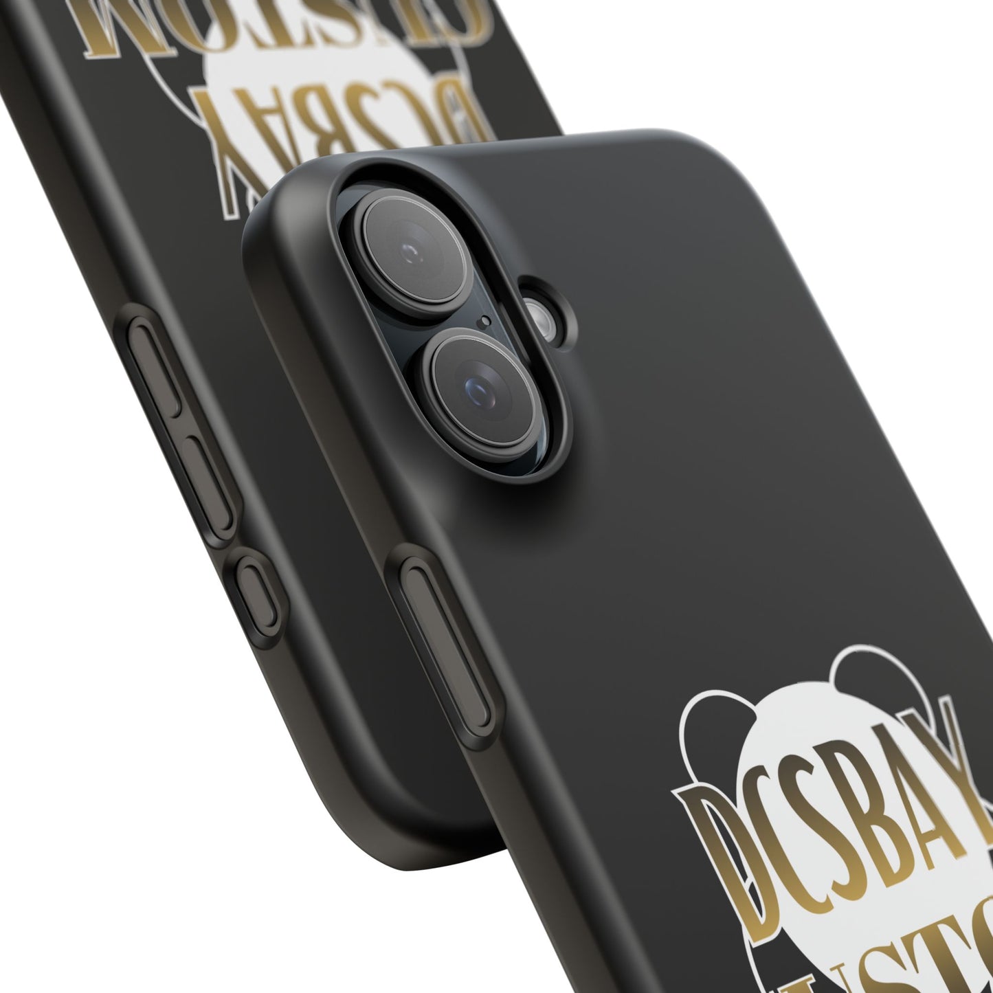 Phone Case — Glossy Black Custom "DCSBAY CUSTOM" Logo Snap Case
