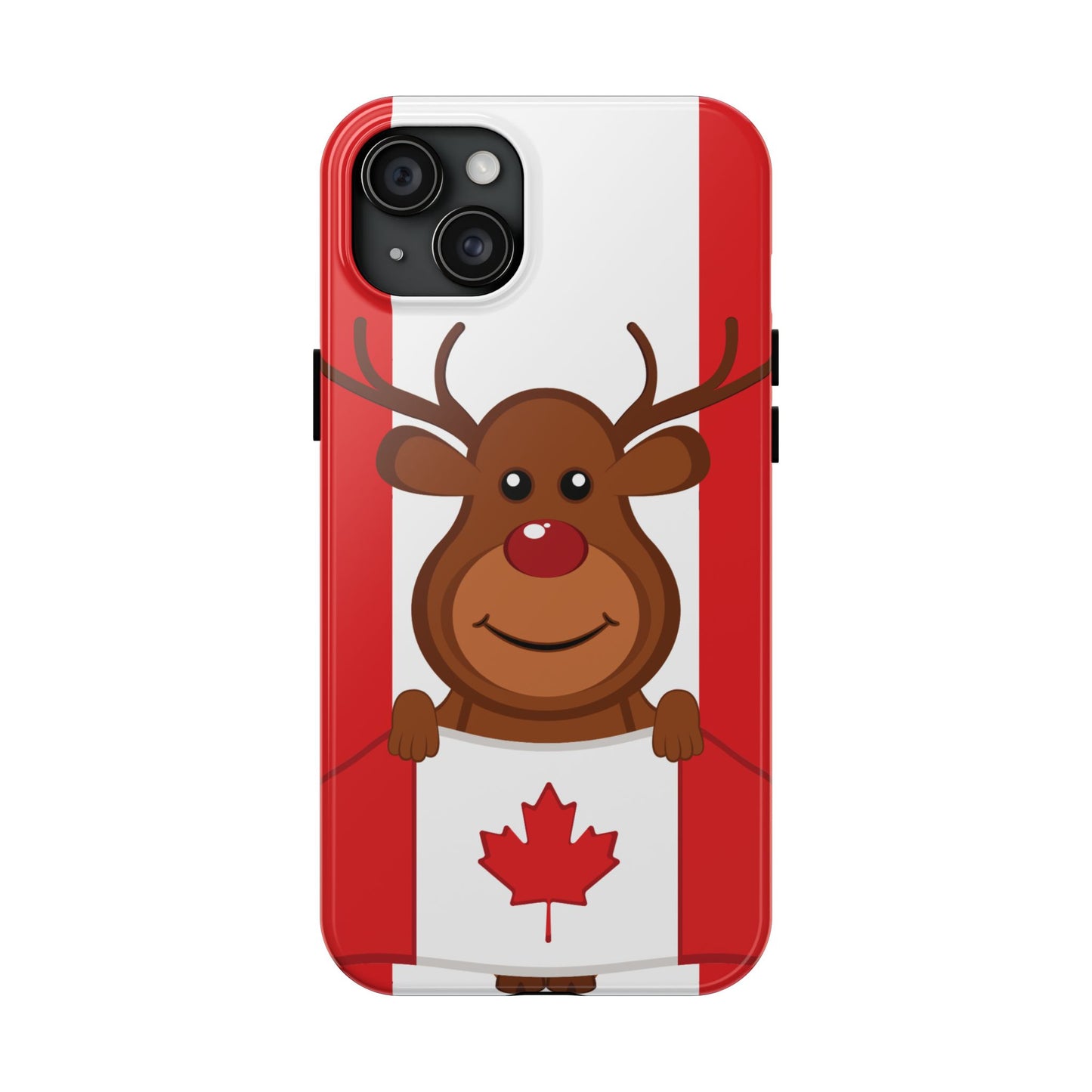 Canadian Reindeer Tough Phone Case – Cute Maple Leaf Canada Holiday Phone Cover