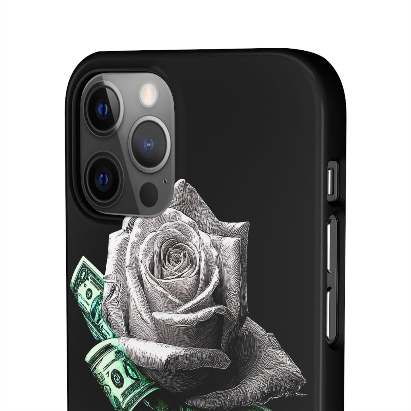 Stylish Rose & Money Snap Case - Floral Phone Protection, Trendy Gift for Him/Her, Birthday Present, Accessories for Teens