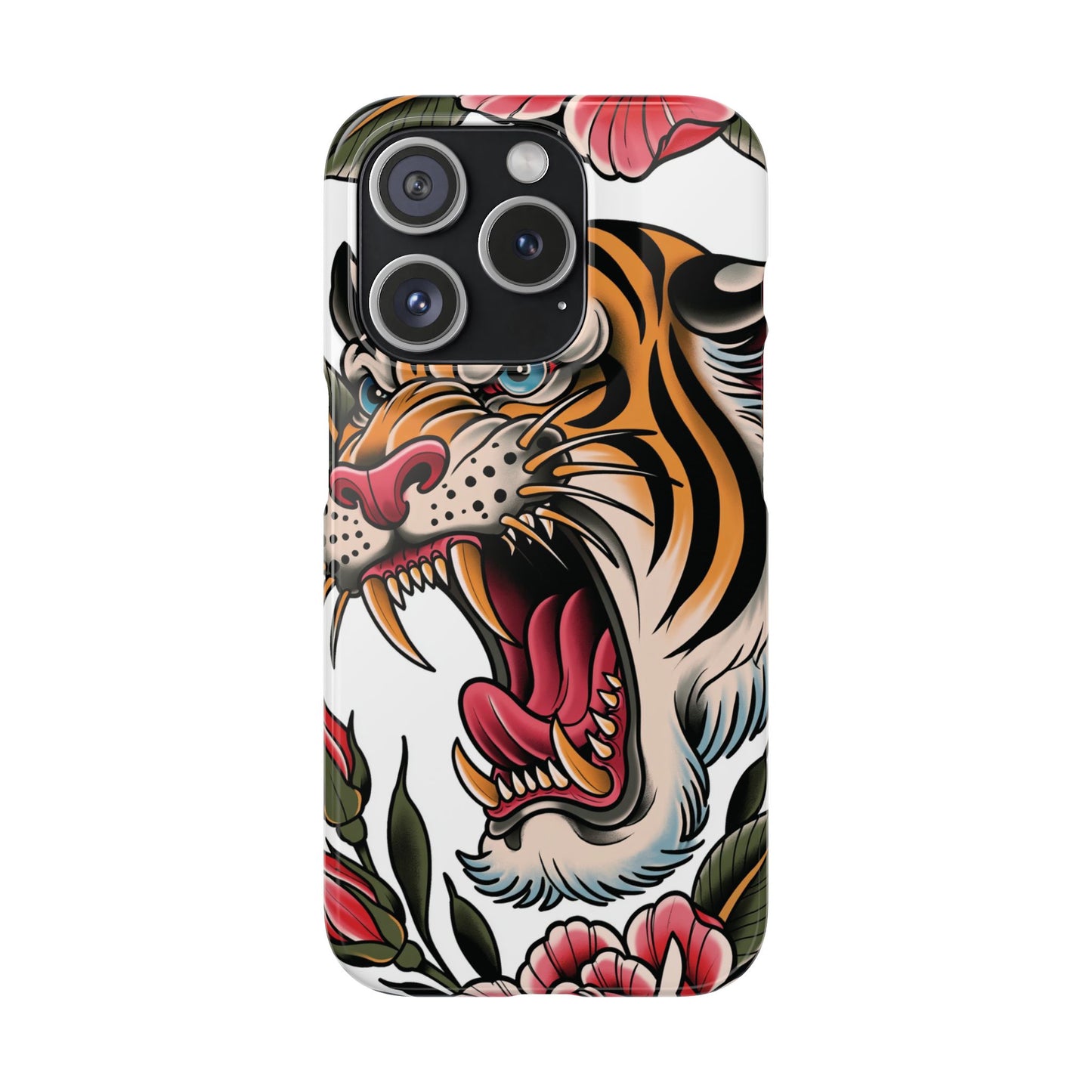 Tiger Floral Phone Case — Vintage Roaring Tiger Snap Case