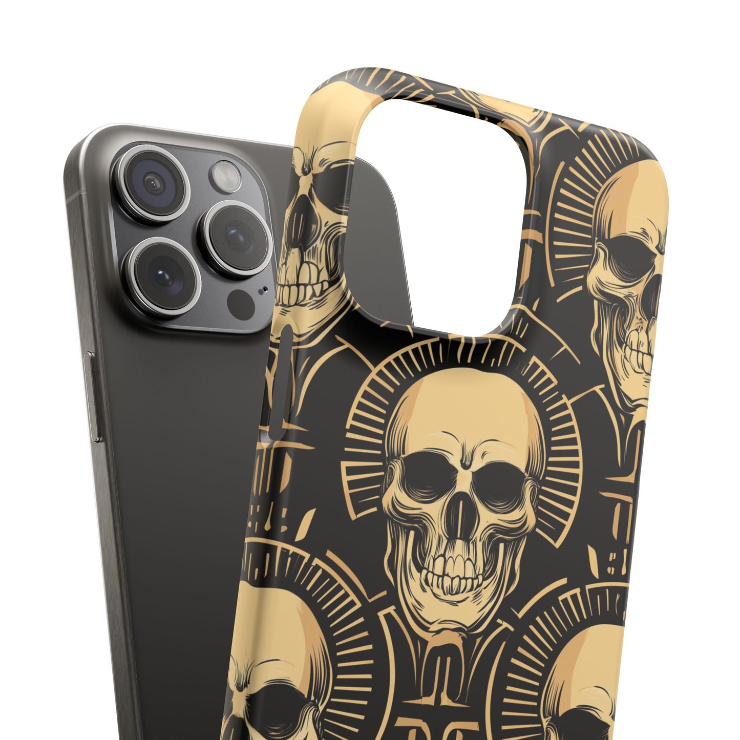 Skull Print Snap Case, Edgy Phone Cover for Goth Lovers, Protective Shell for Halloween, Unique Gift for Him or Her