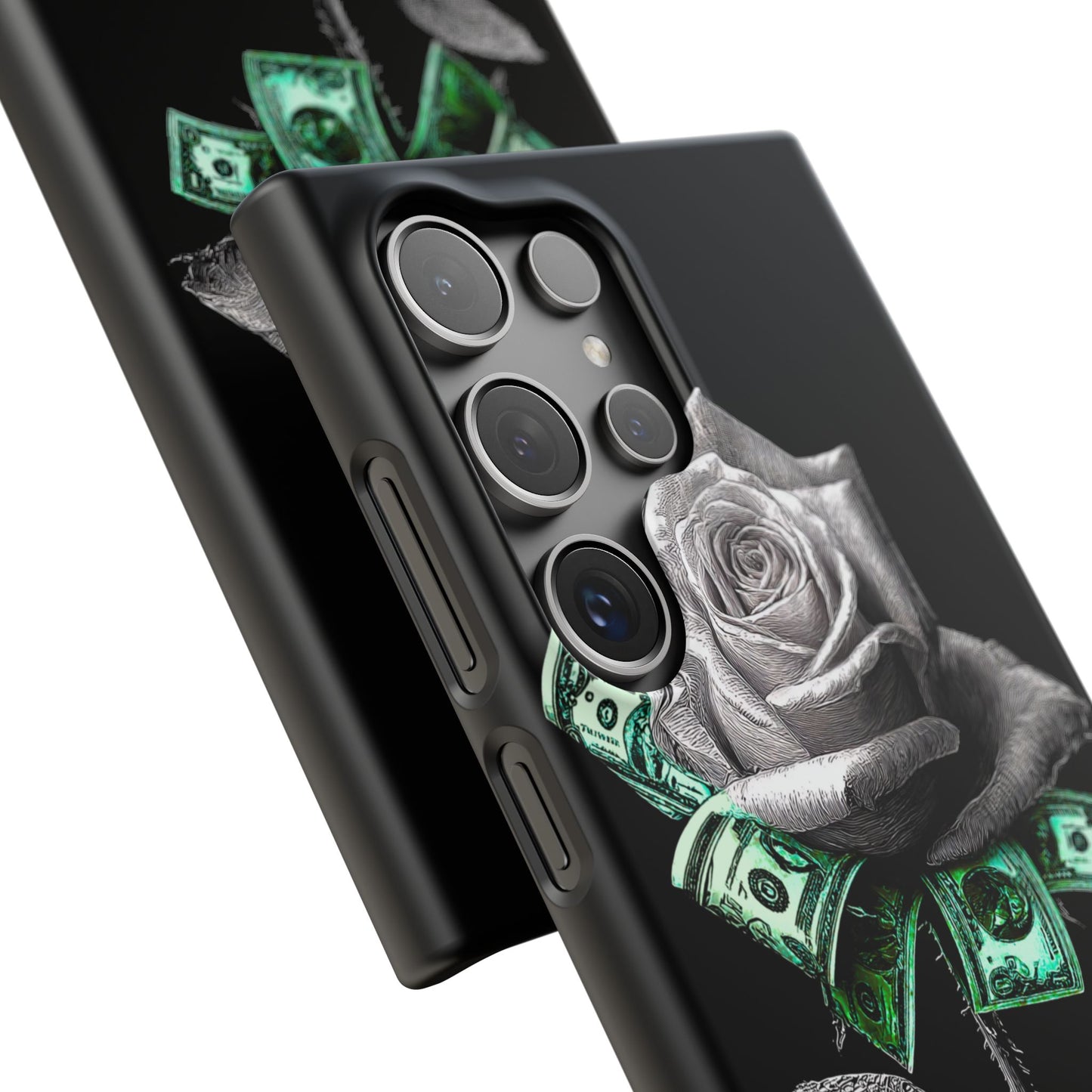 Stylish Rose & Money Snap Case - Floral Phone Protection, Trendy Gift for Him/Her, Birthday Present, Accessories for Teens