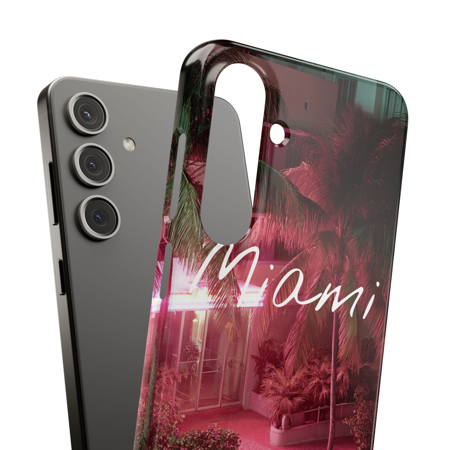 Miami Vibes Snap Case, Tropical Phone Cover, Summer Accessory, Gift for Travel Lovers, Neon Aesthetic, Beach-themed Tech