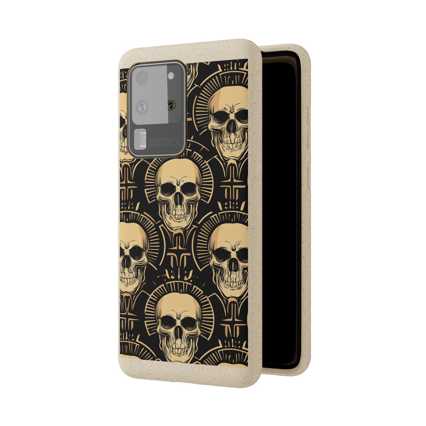 Skull Biodegradable Phone Case, Eco-Friendly iPhone Cover, Sustainable Gift, Cool Skull Design, Skull Art Accessories, Halloween Decor