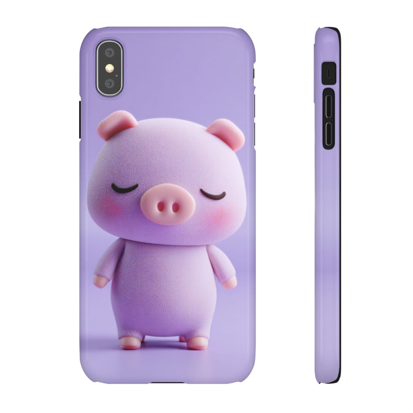 Cute Pig Snap Case for iPhone, Animal Lovers Phone Cover, Kawaii Aesthetic Accessory, Birthday Gift, Unique Phone Protection