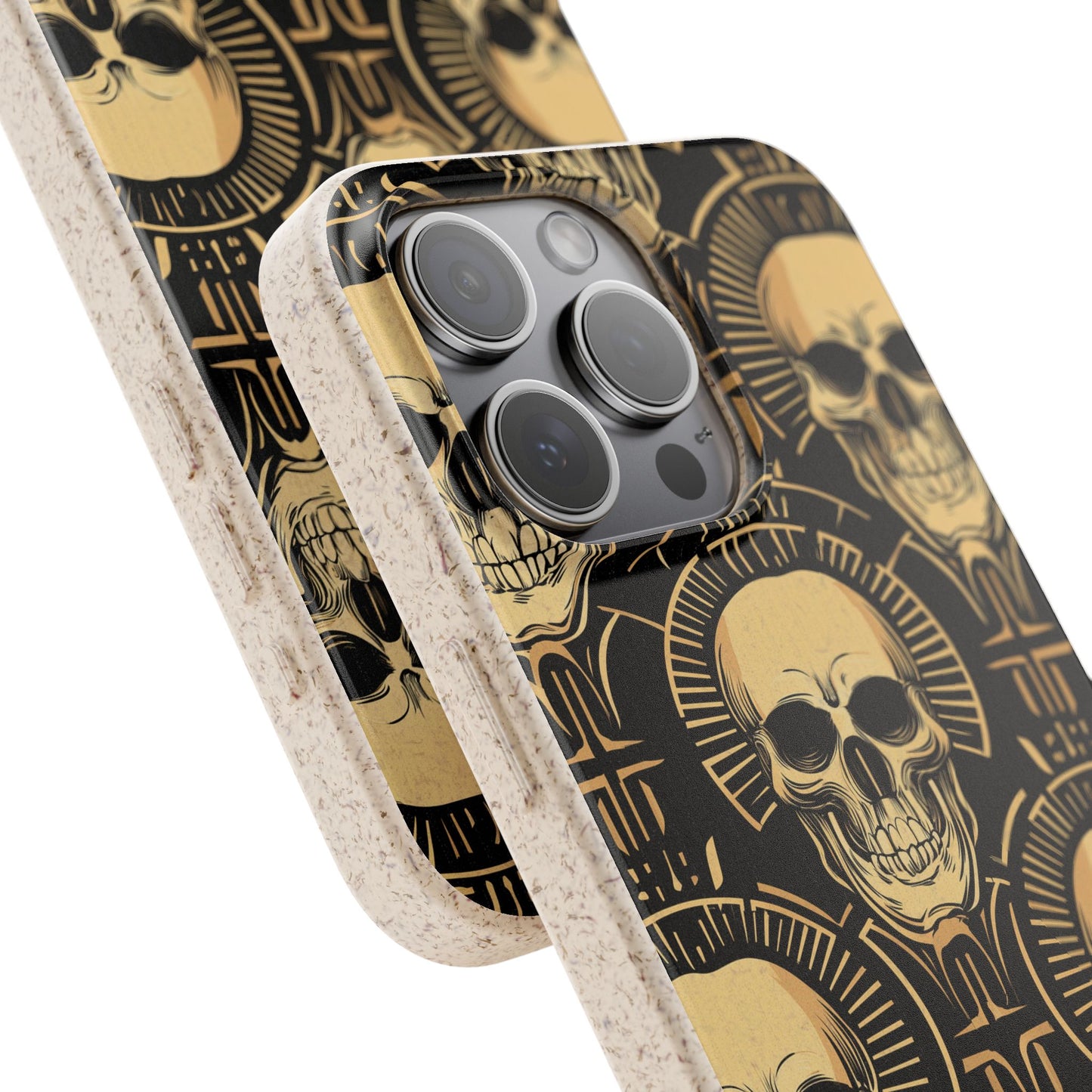Skull Biodegradable Phone Case, Eco-Friendly iPhone Cover, Sustainable Gift, Cool Skull Design, Skull Art Accessories, Halloween Decor
